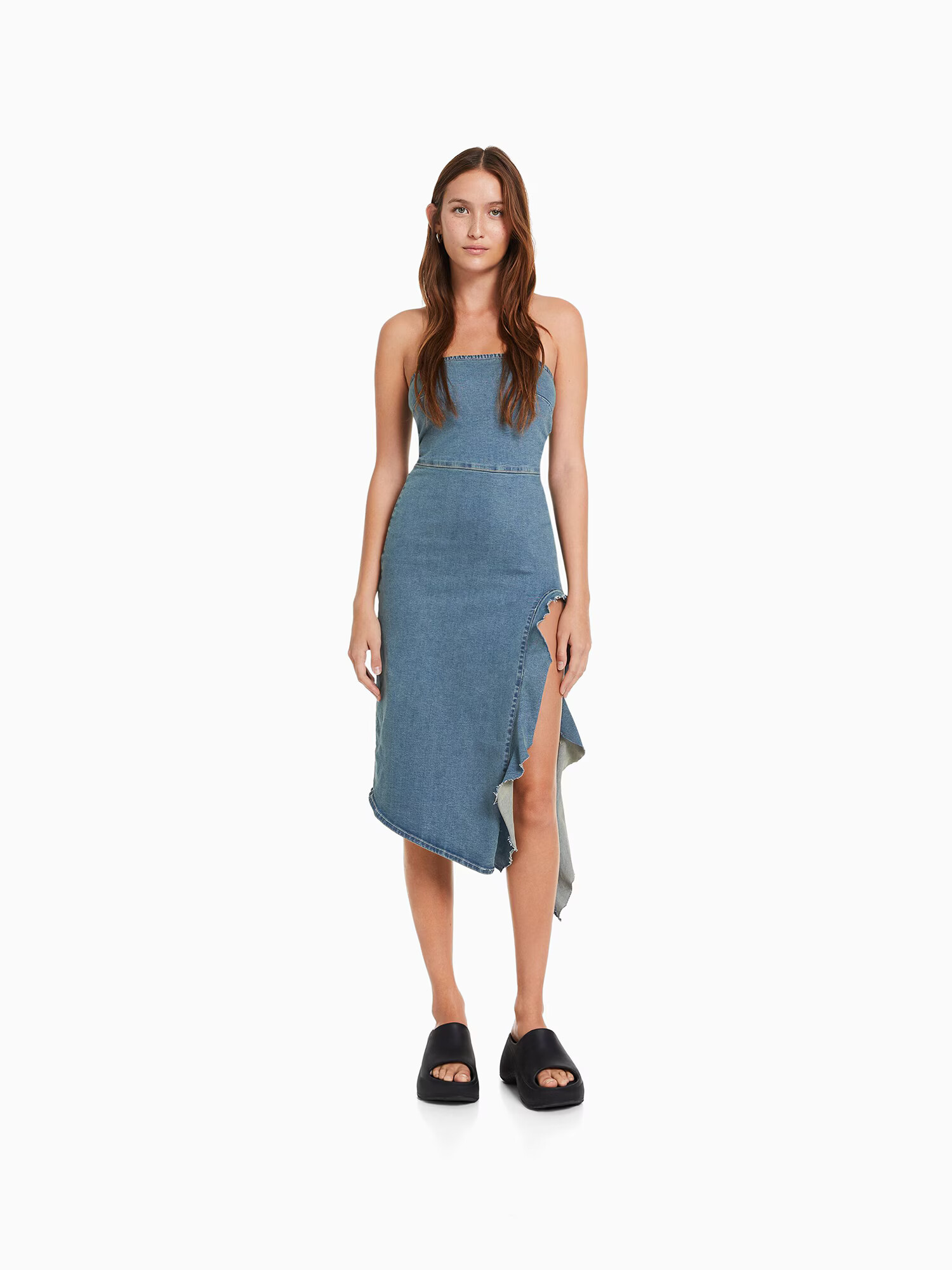 Bershka Rochie albastru denim - Pled.ro