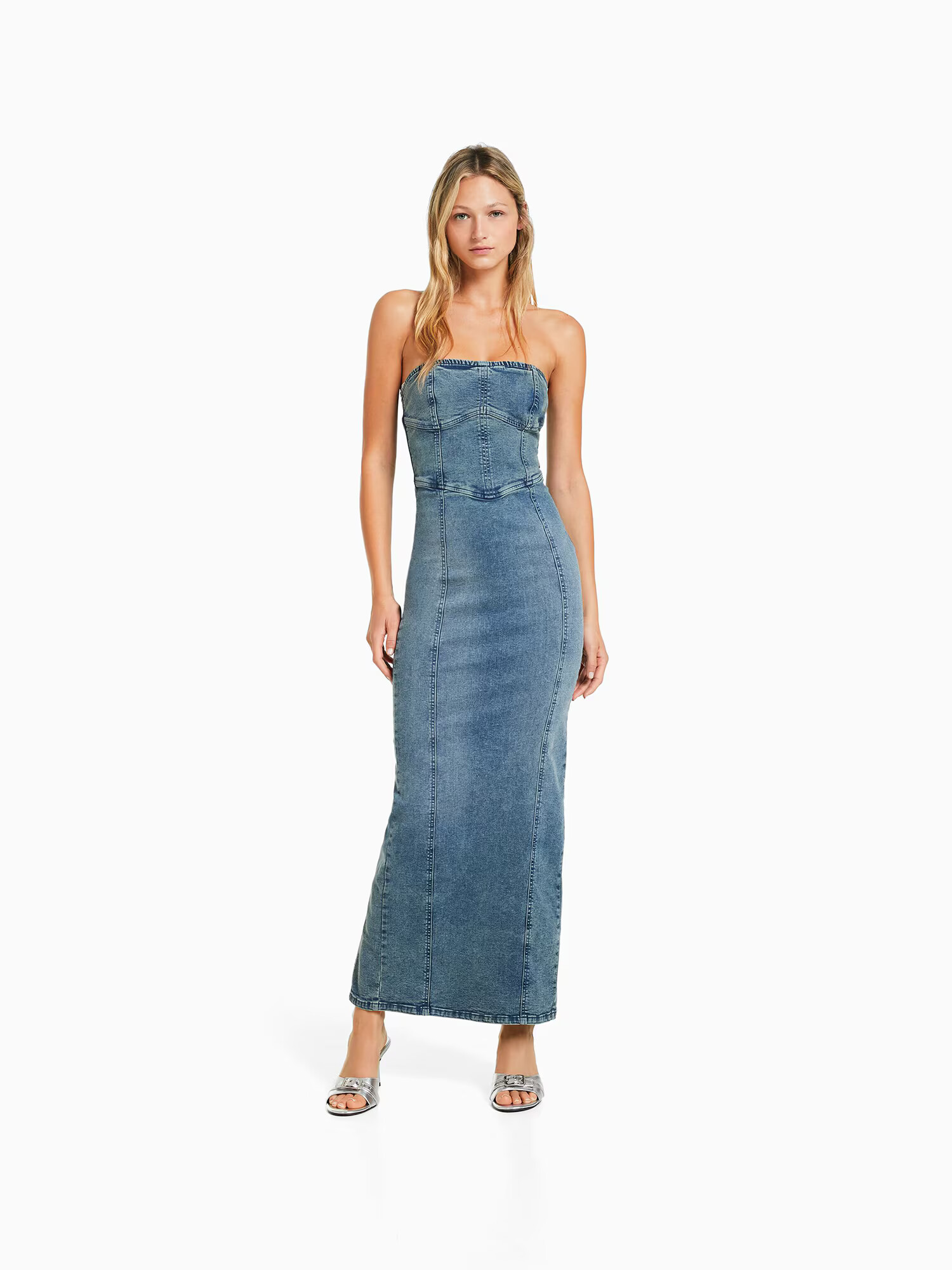 Bershka Rochie albastru denim - Pled.ro