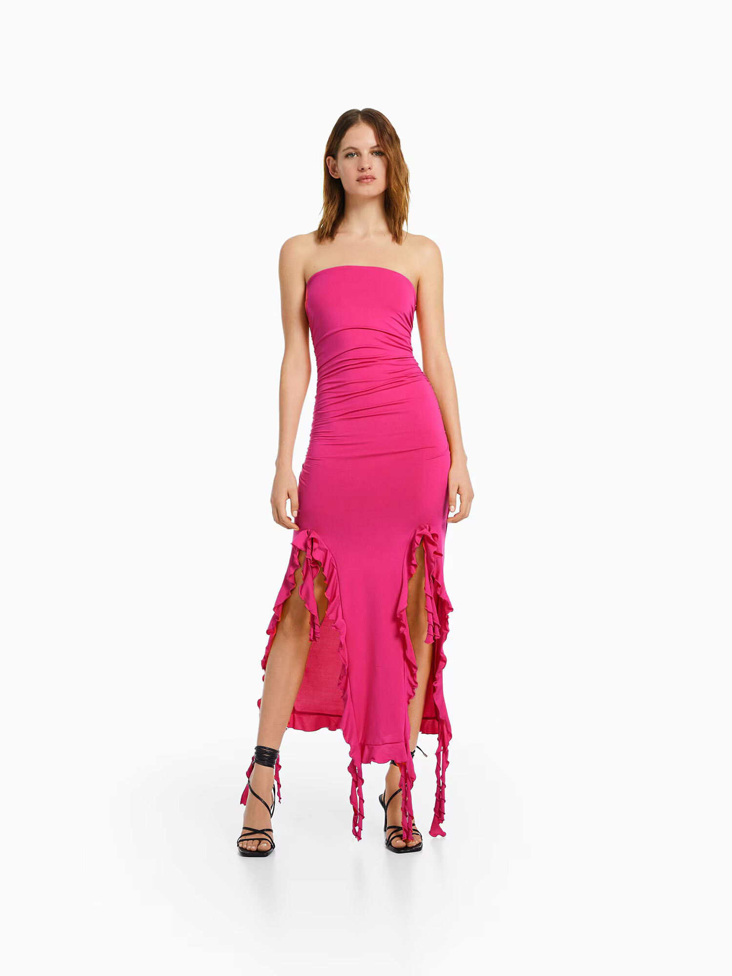 Bershka Rochie de vară fucsia - Pled.ro