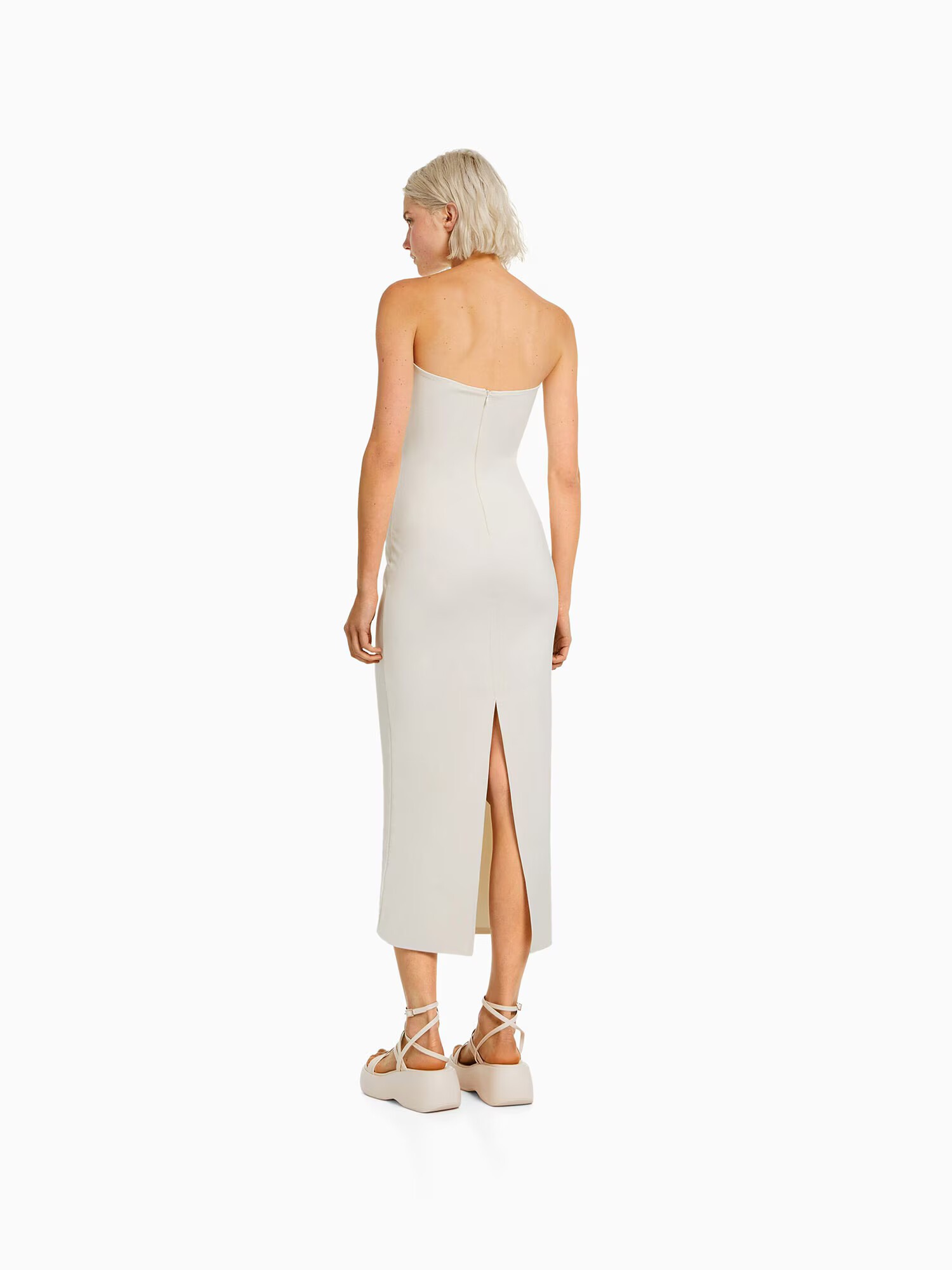 Bershka Rochie ecru - Pled.ro