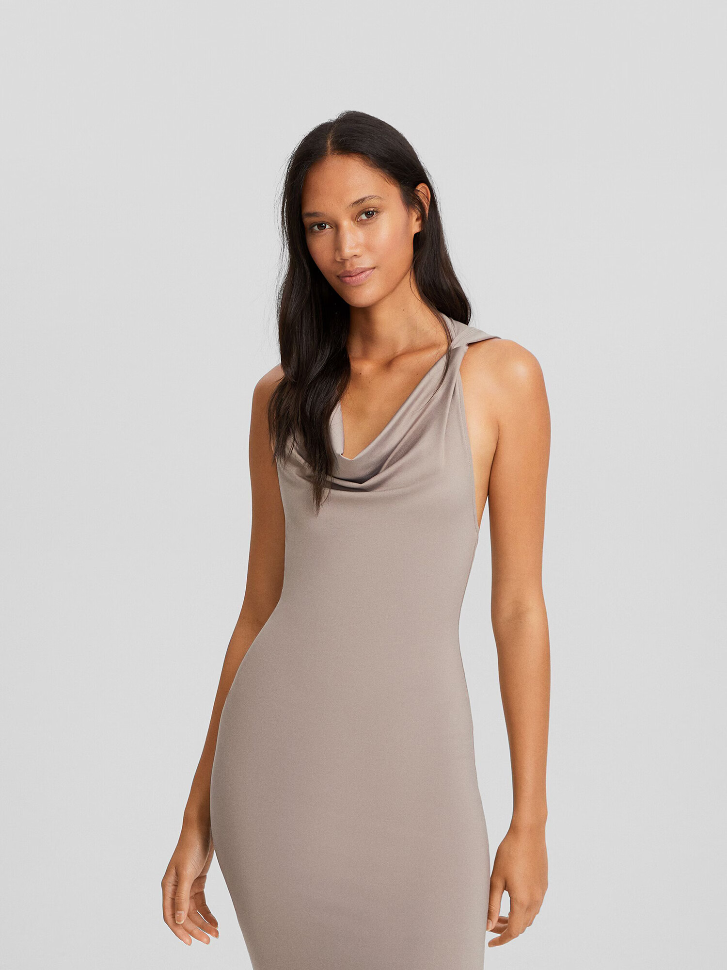 Bershka Rochie gri taupe - Pled.ro