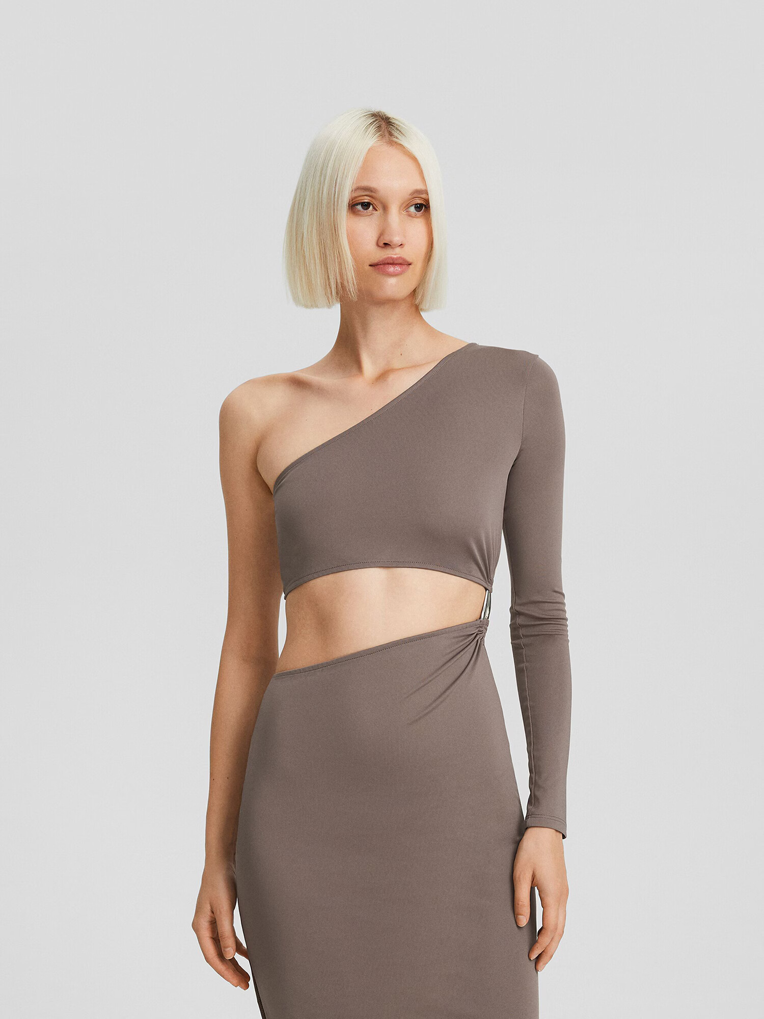 Bershka Rochie gri taupe - Pled.ro