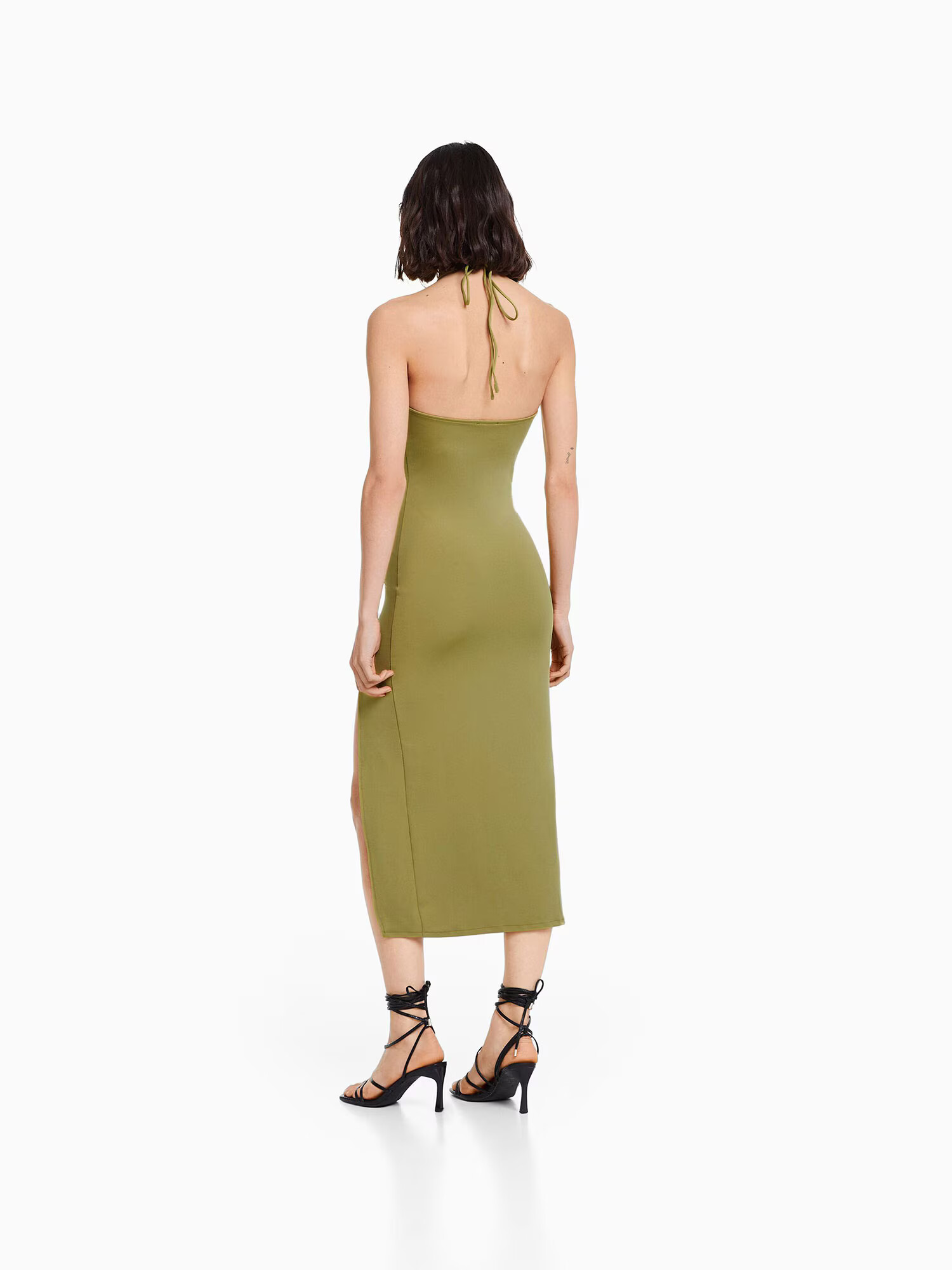 Bershka Rochie oliv - Pled.ro