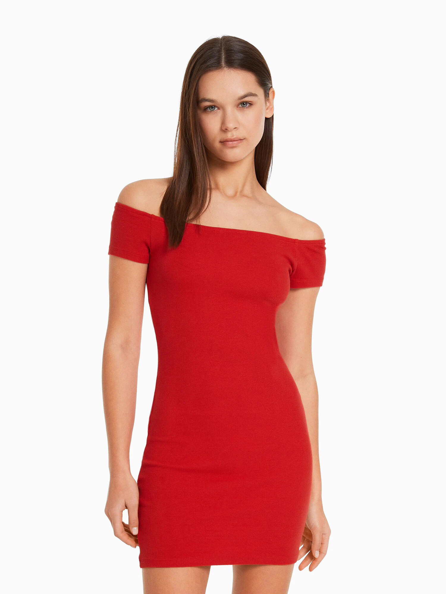 Bershka Rochie roșu - Pled.ro