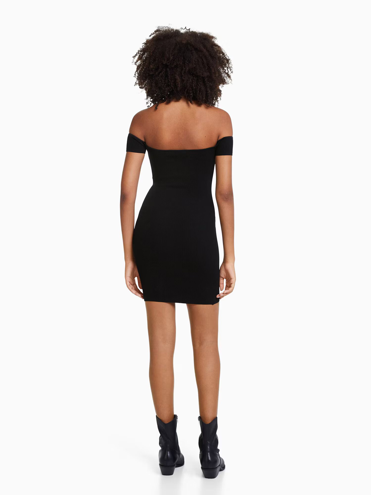 Bershka Rochie tricotat negru - Pled.ro