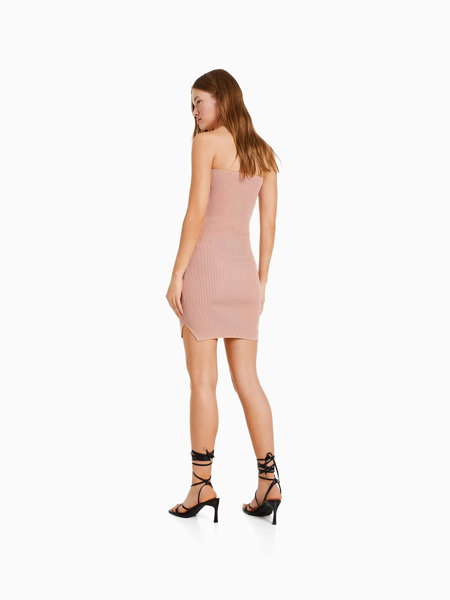 Bershka Rochie tricotat roz pastel - Pled.ro