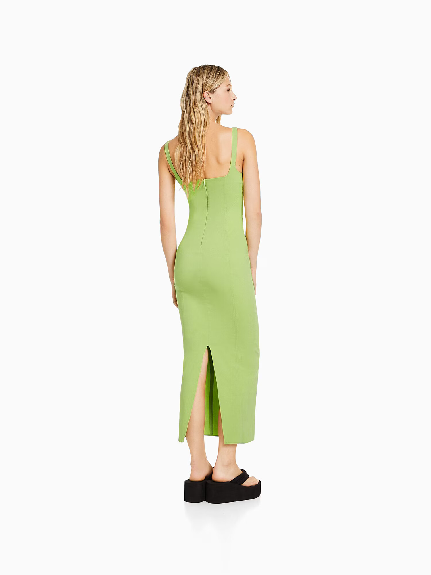 Bershka Rochie verde deschis - Pled.ro