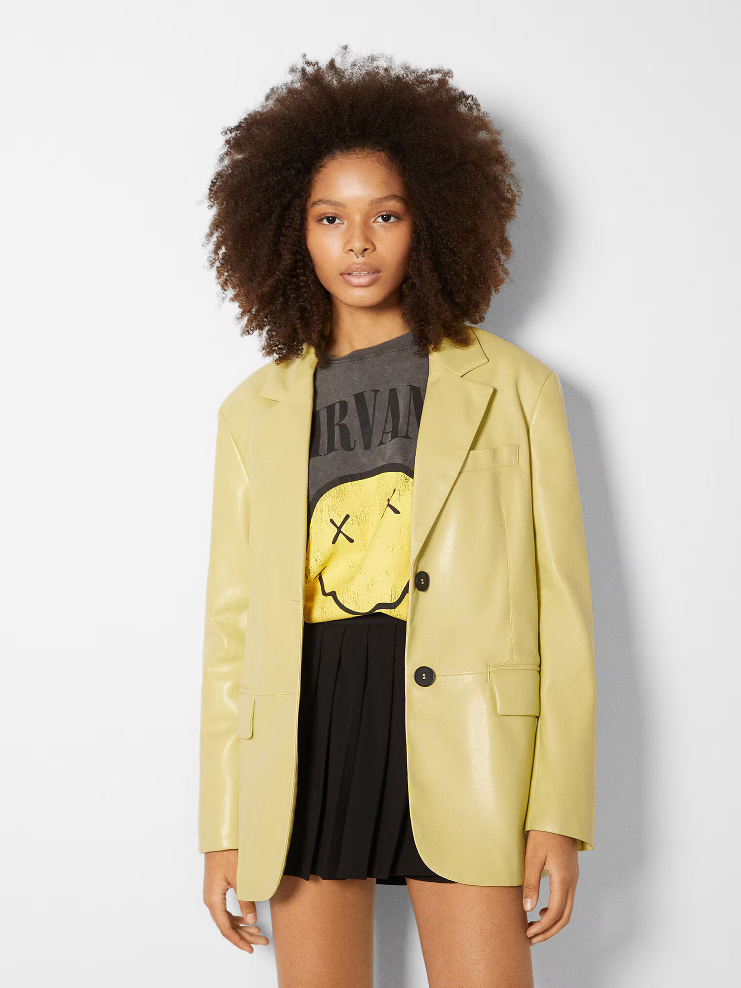 Bershka Sacou galben citron - Pled.ro