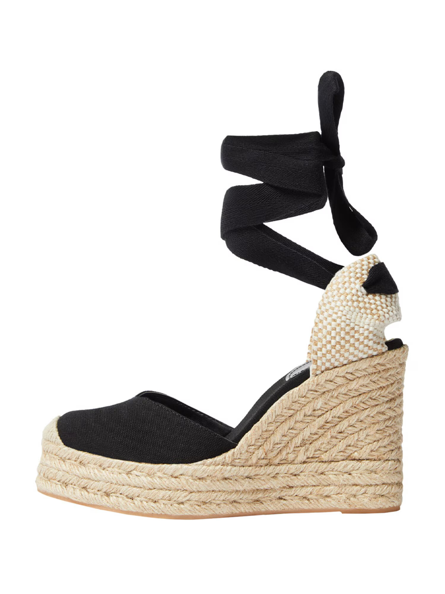 Bershka Sandale bej / negru - Pled.ro