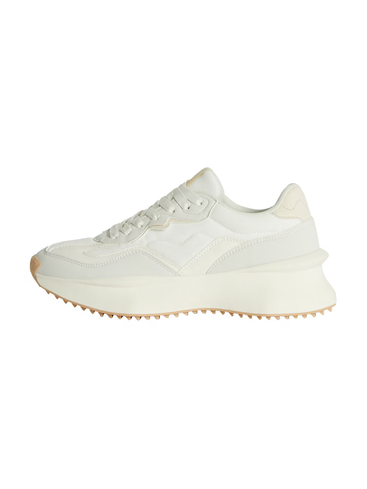 Bershka Sneaker low alb / alb murdar - Pled.ro