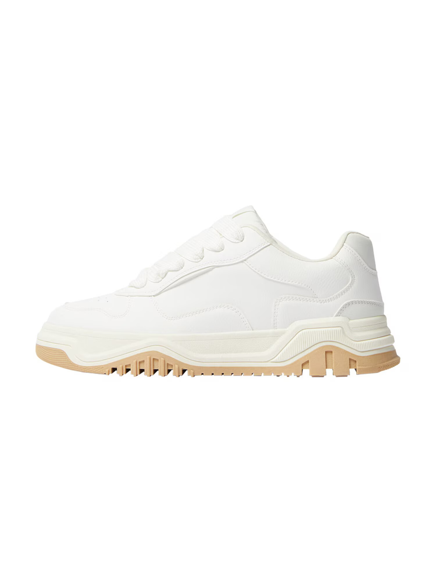 Bershka Sneaker low alb natural - Pled.ro