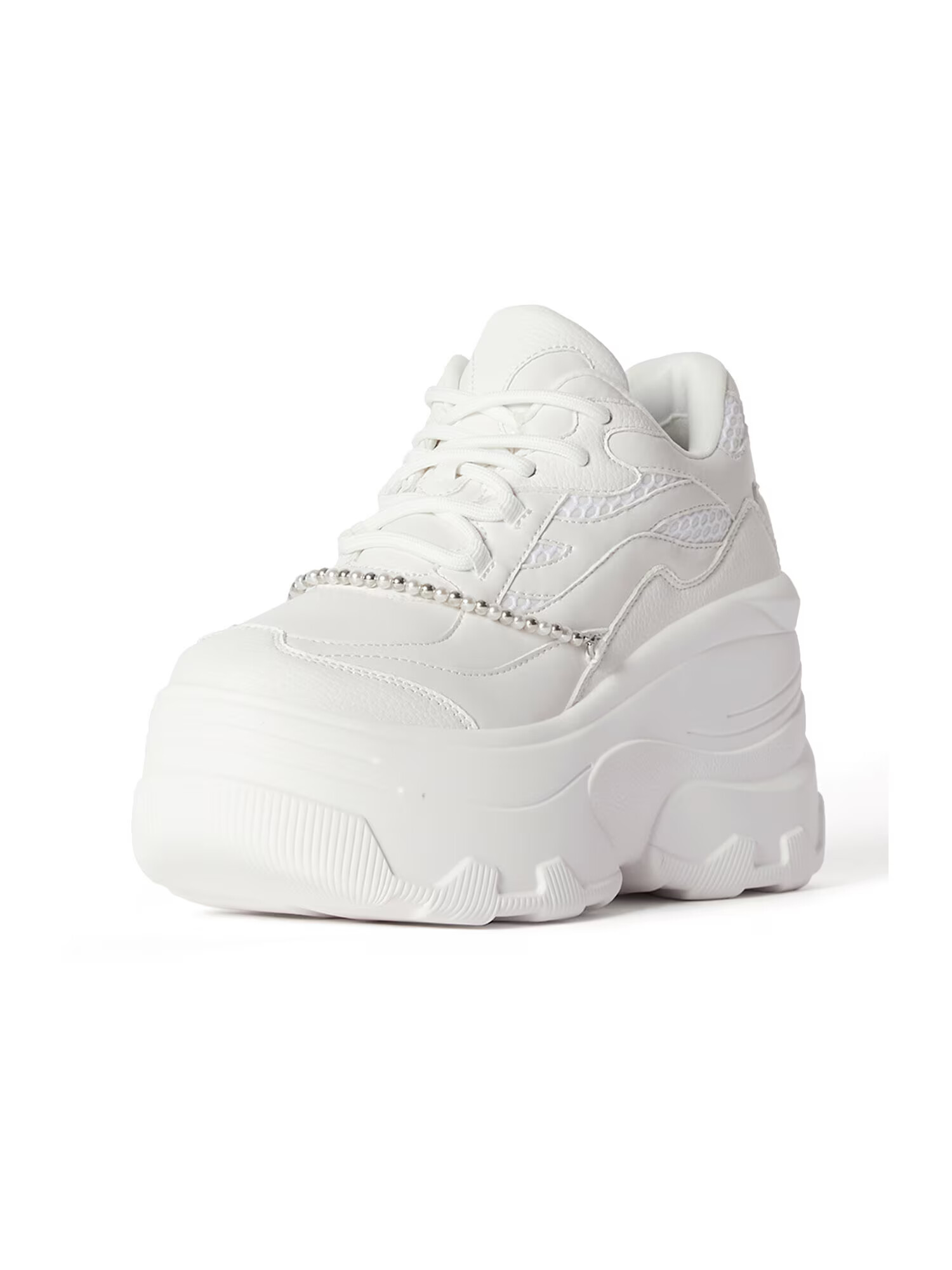 Bershka Sneaker low argintiu / alb - Pled.ro