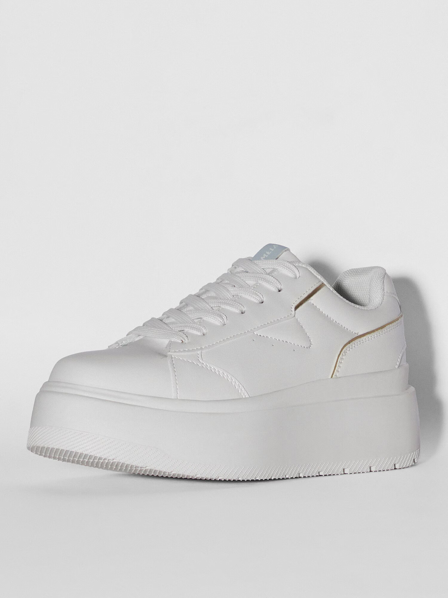 Bershka Sneaker low auriu / alb - Pled.ro