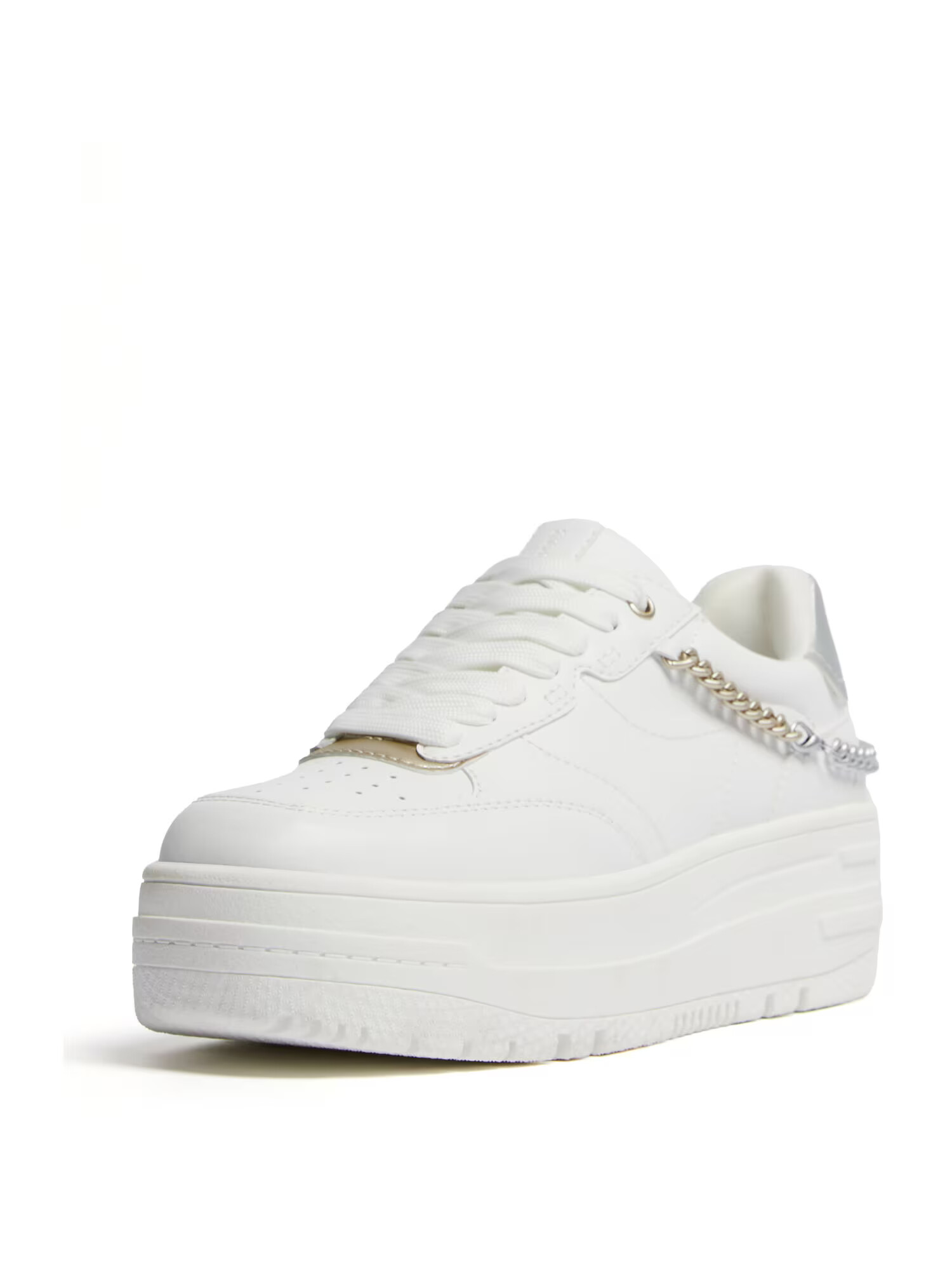 Bershka Sneaker low auriu / argintiu / alb - Pled.ro