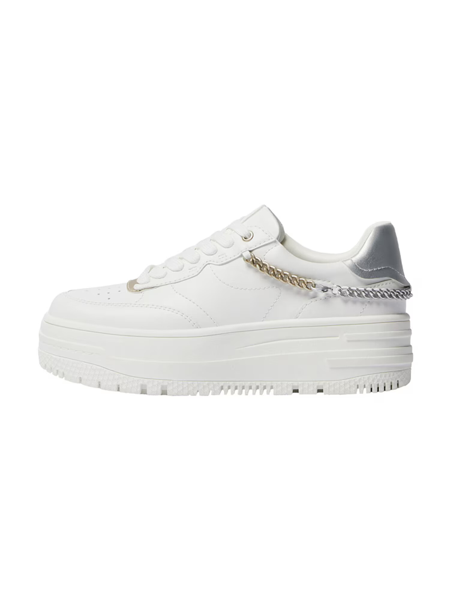 Bershka Sneaker low auriu / argintiu / alb - Pled.ro