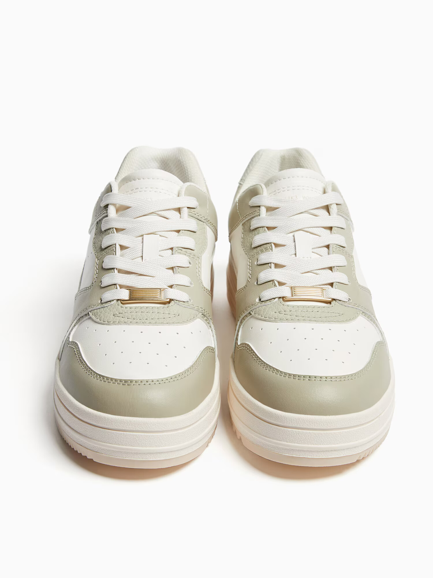 Bershka Sneaker low crem / gri / kaki - Pled.ro