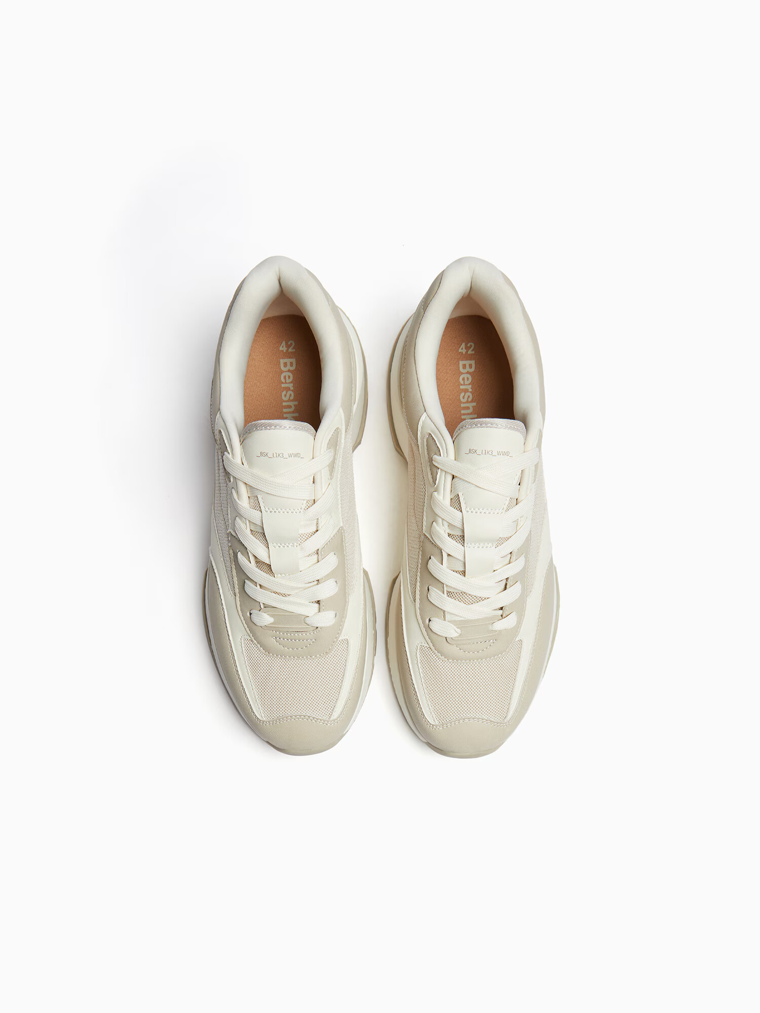 Bershka Sneaker low crem / maro cămilă - Pled.ro