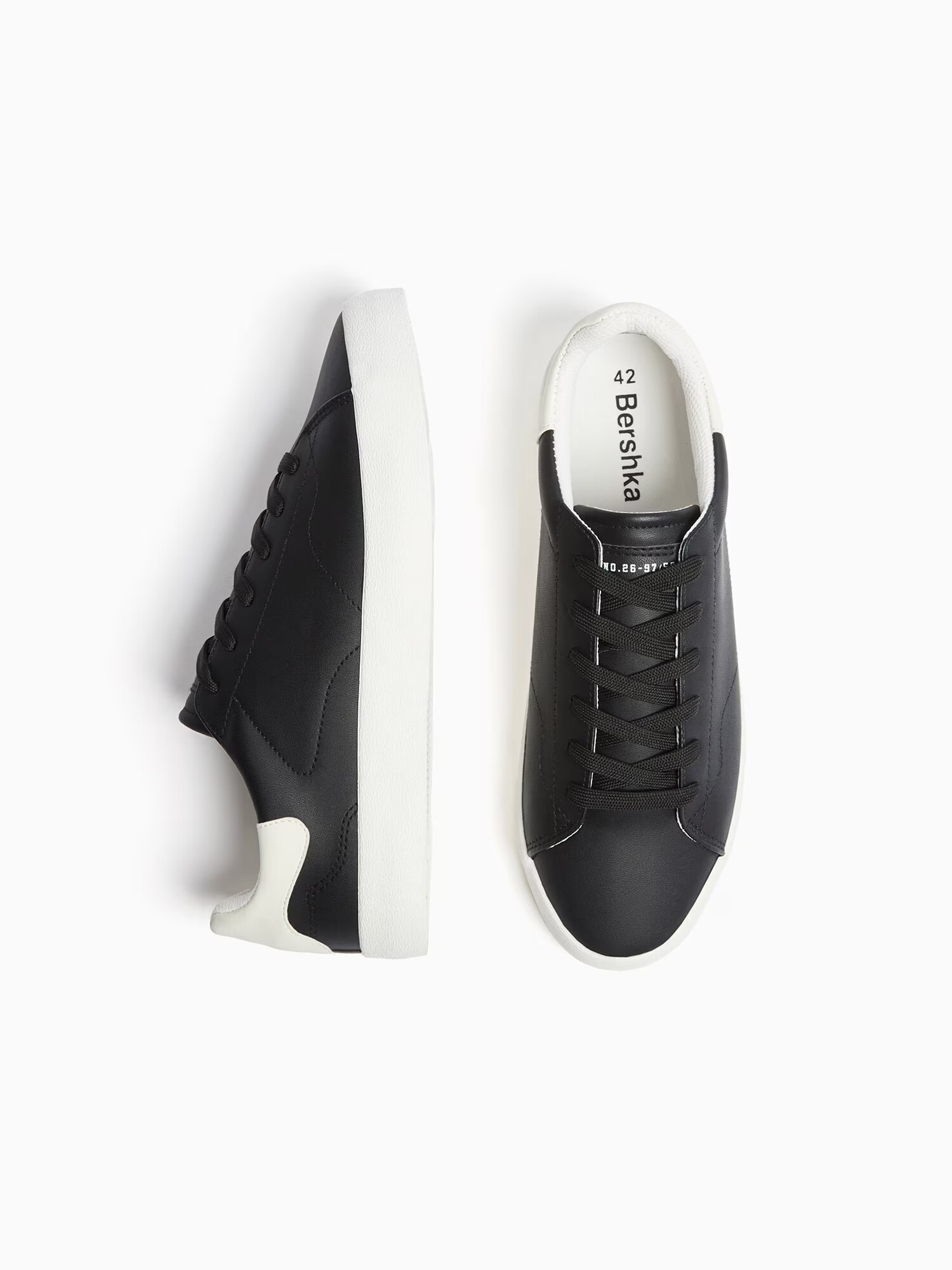 Bershka Sneaker low negru / alb - Pled.ro