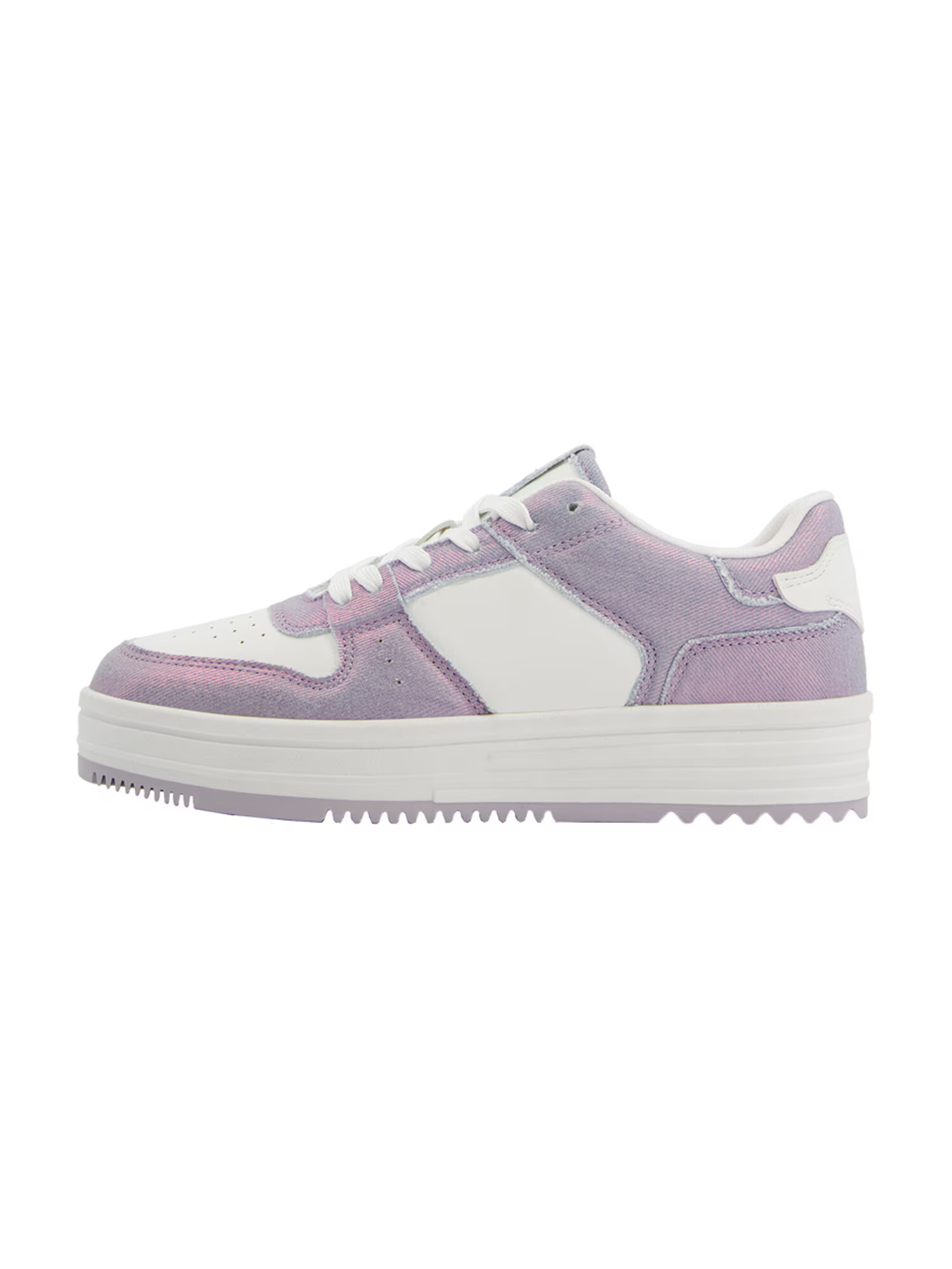 Bershka Sneaker low roz / alb - Pled.ro