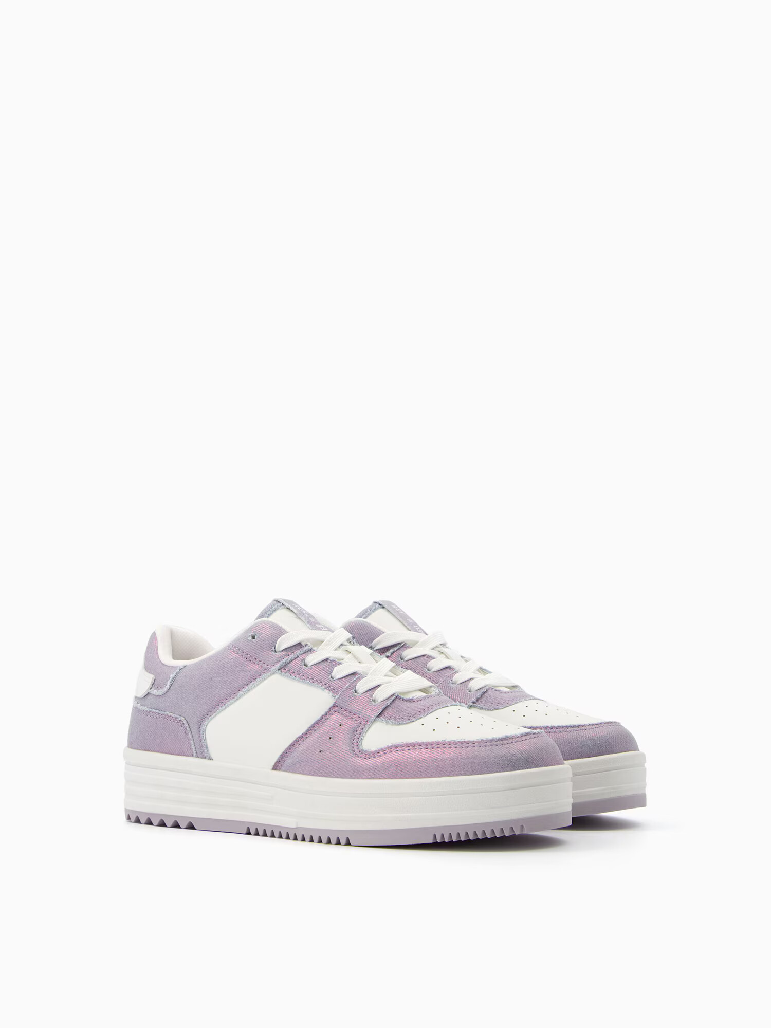 Bershka Sneaker low roz / alb - Pled.ro