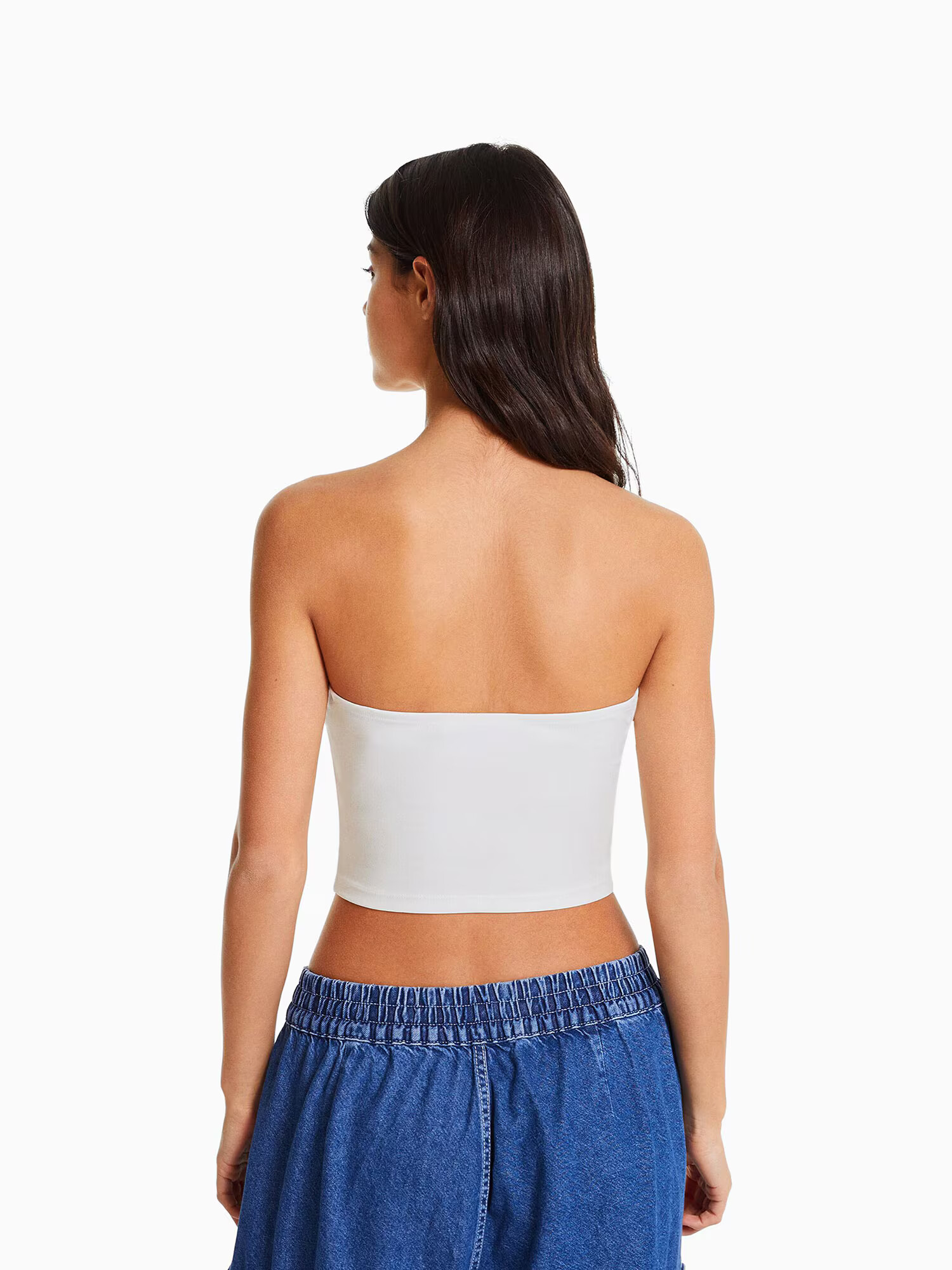 Bershka Top alb - Pled.ro