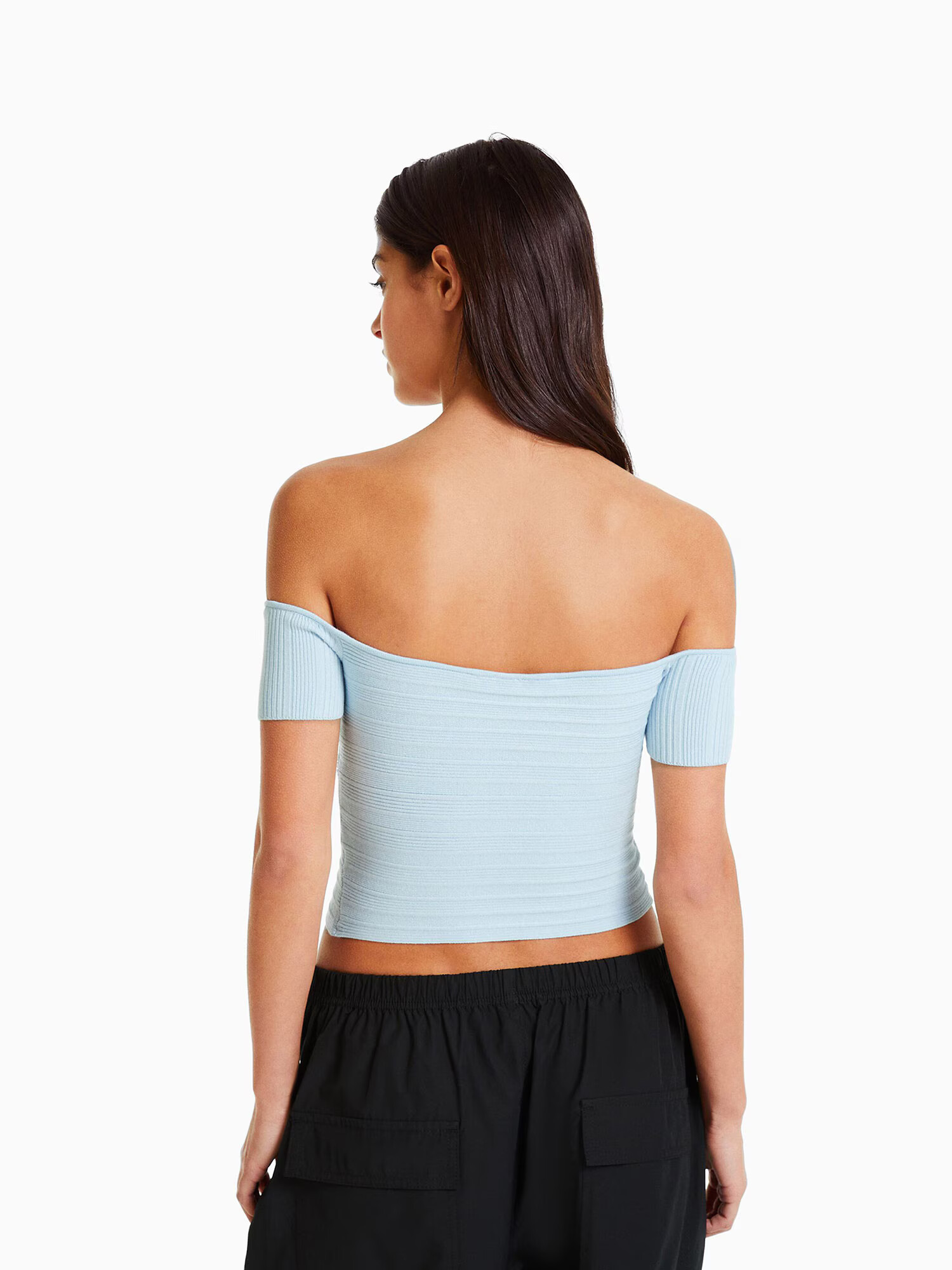 Bershka Top albastru deschis - Pled.ro