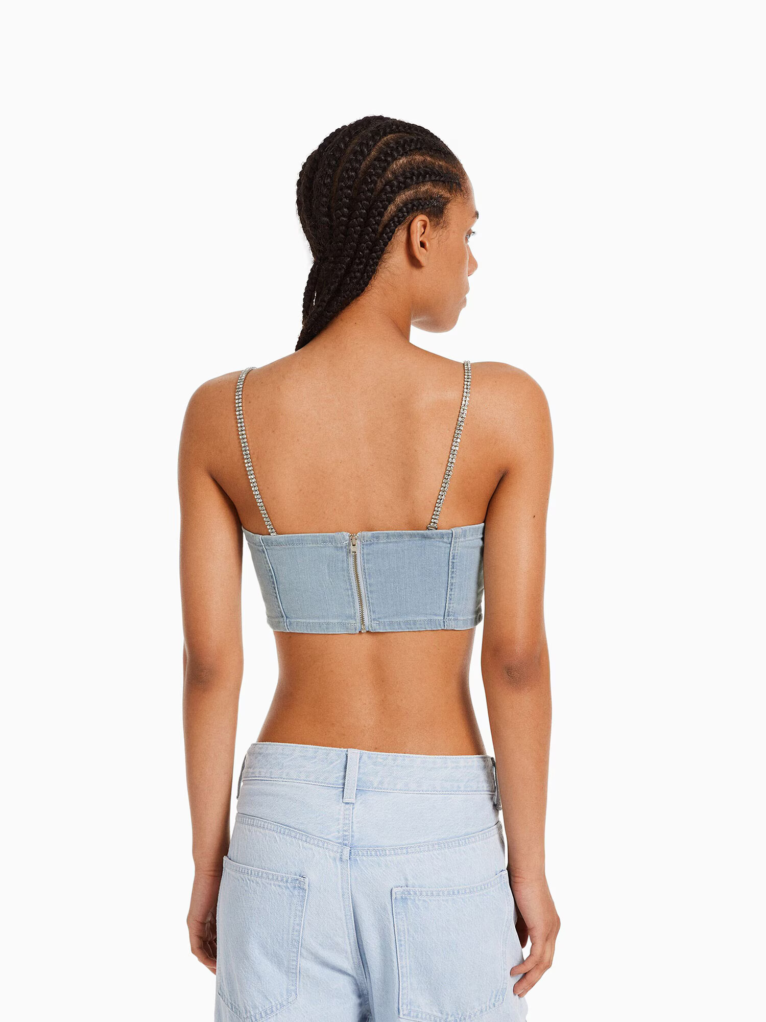 Bershka Top albastru deschis - Pled.ro