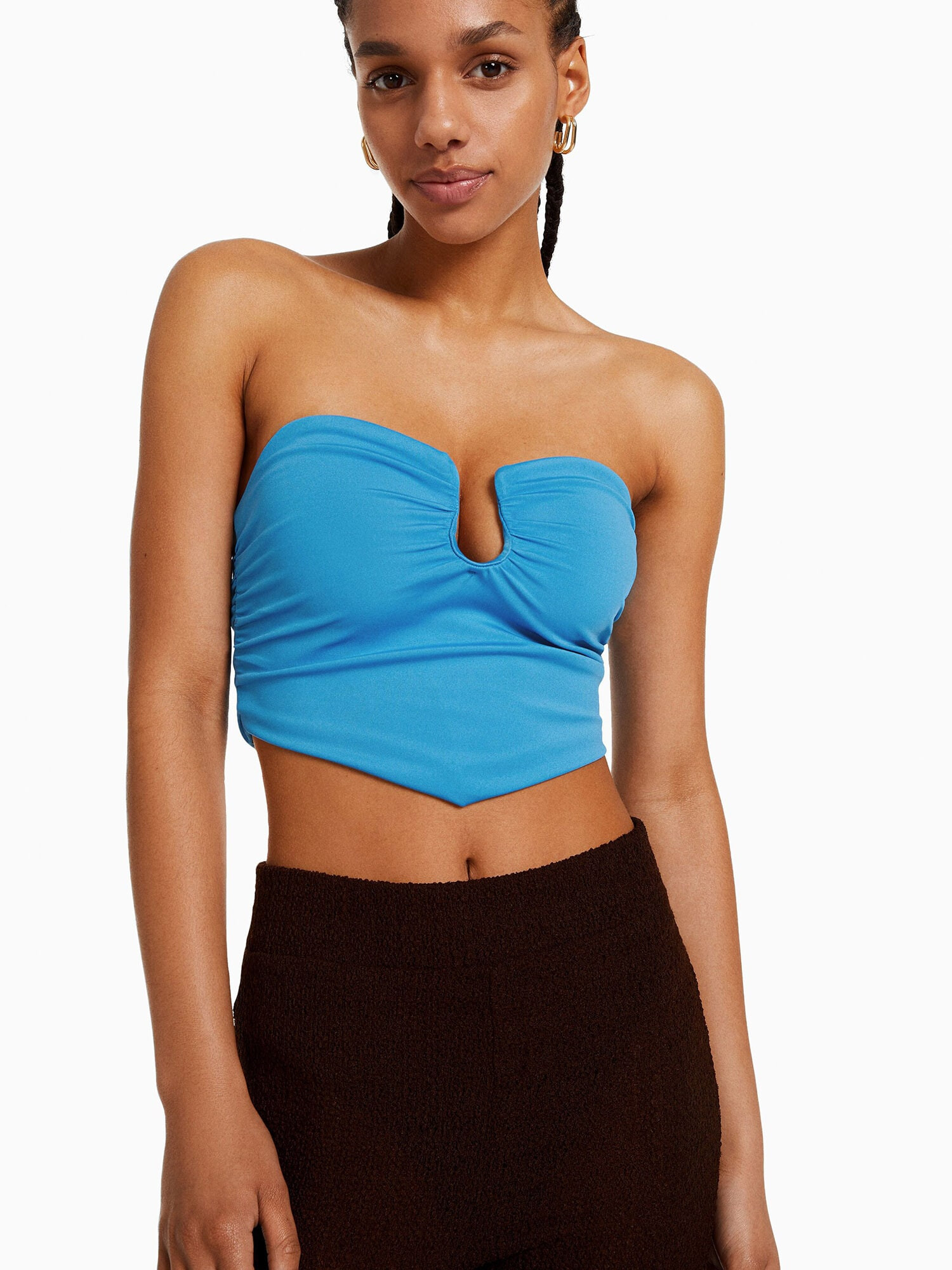 Bershka Top azur - Pled.ro