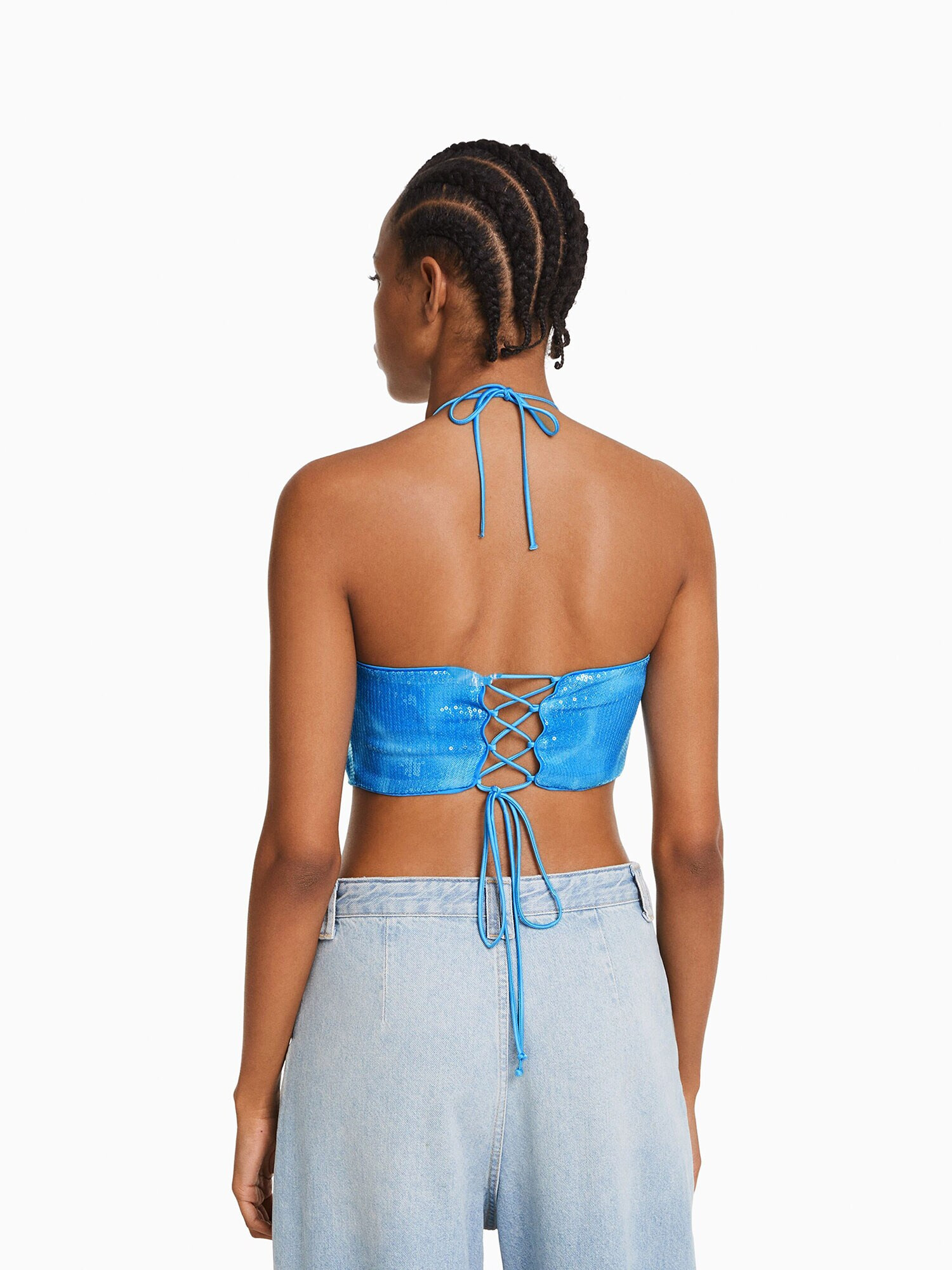 Bershka Top azur - Pled.ro