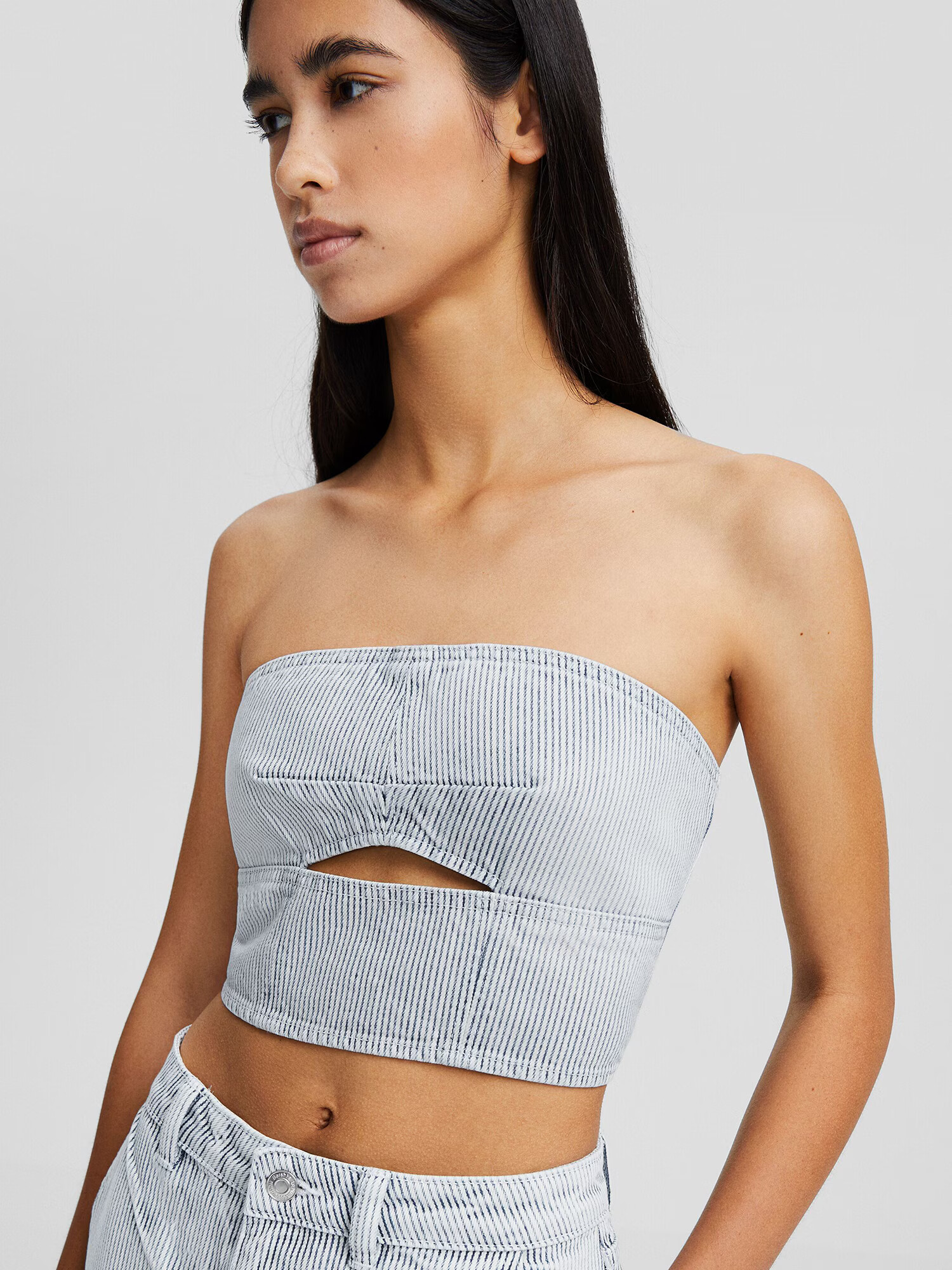 Bershka Top bleumarin / albastru pastel - Pled.ro