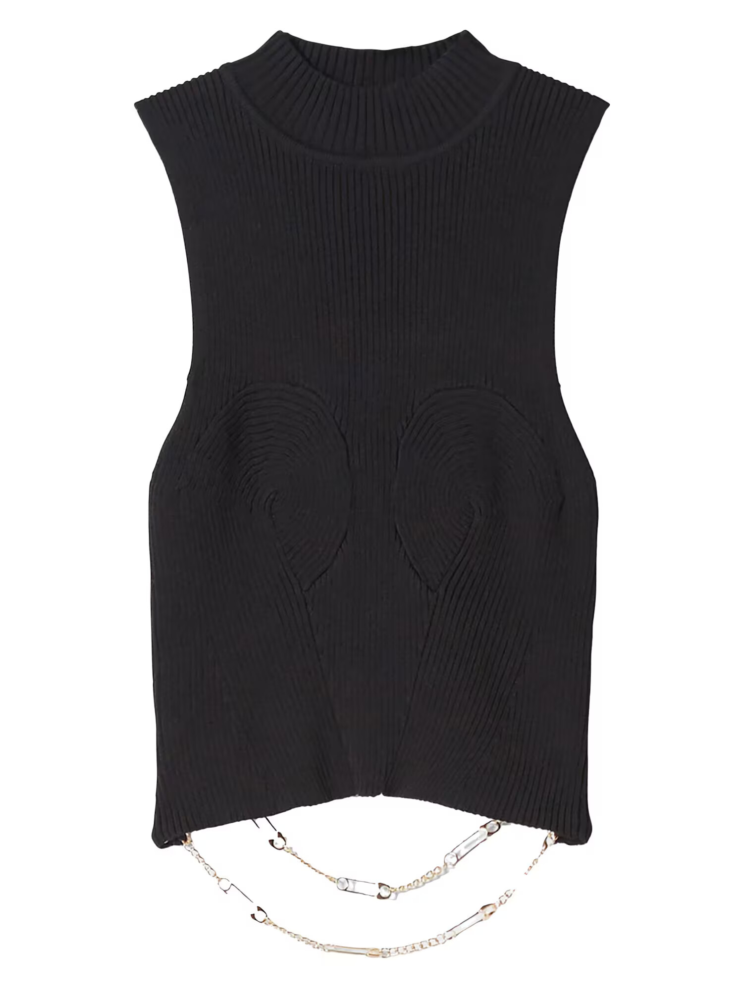 Bershka Top brodat negru - Pled.ro