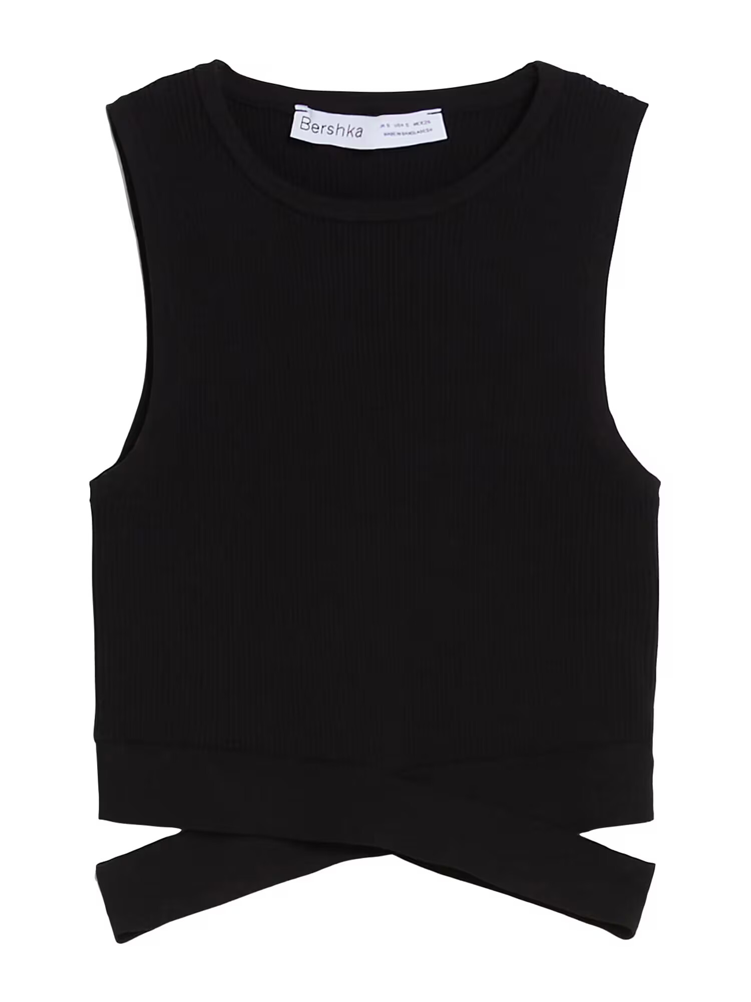 Bershka Top brodat negru - Pled.ro