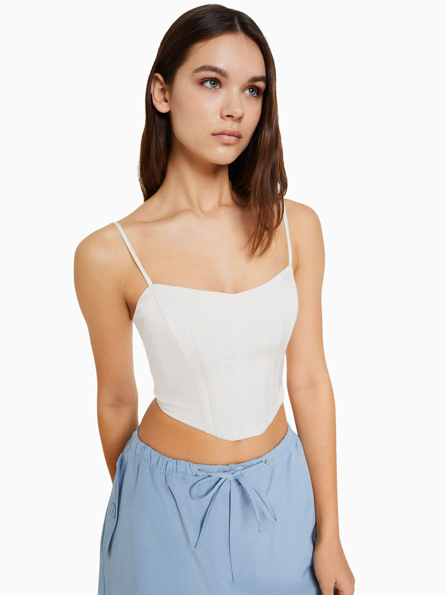 Bershka Top crem - Pled.ro