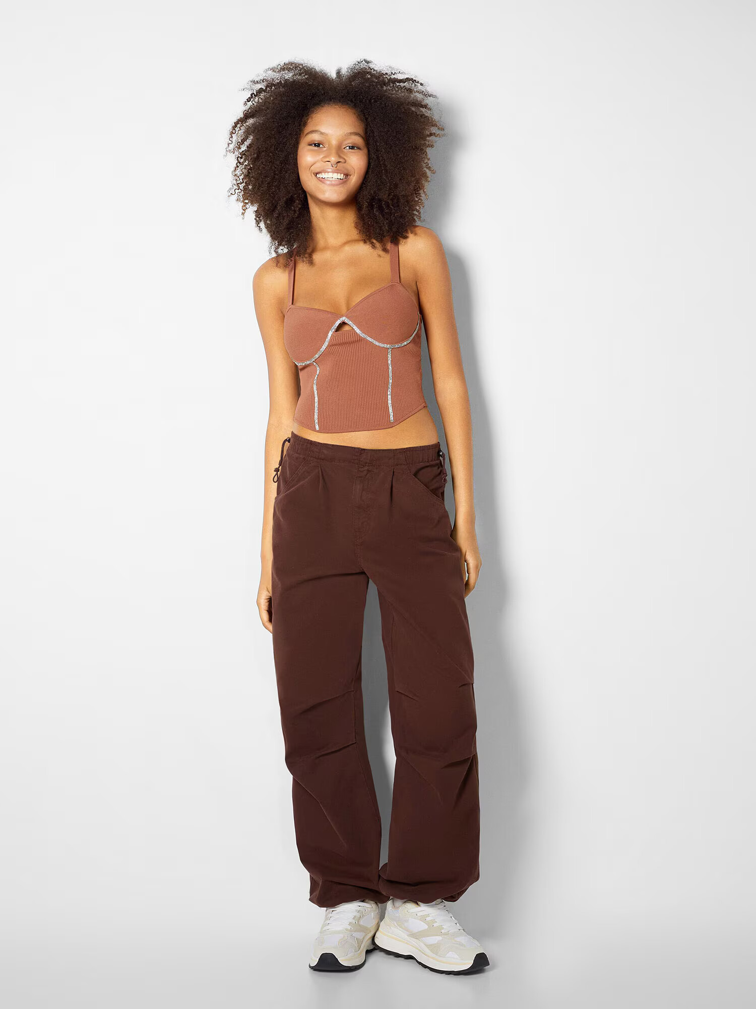 Bershka Top maro caramel - Pled.ro