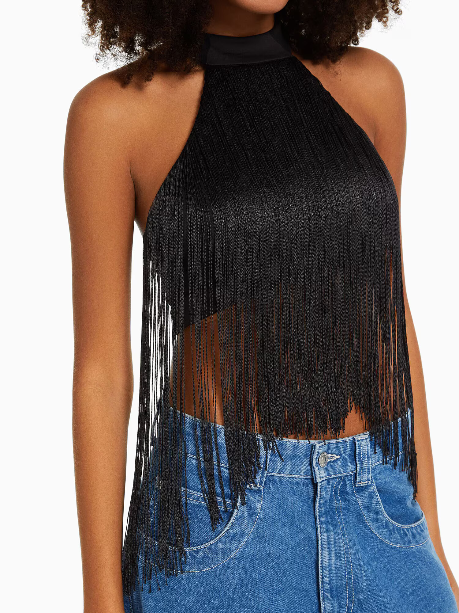 Bershka Top negru - Pled.ro