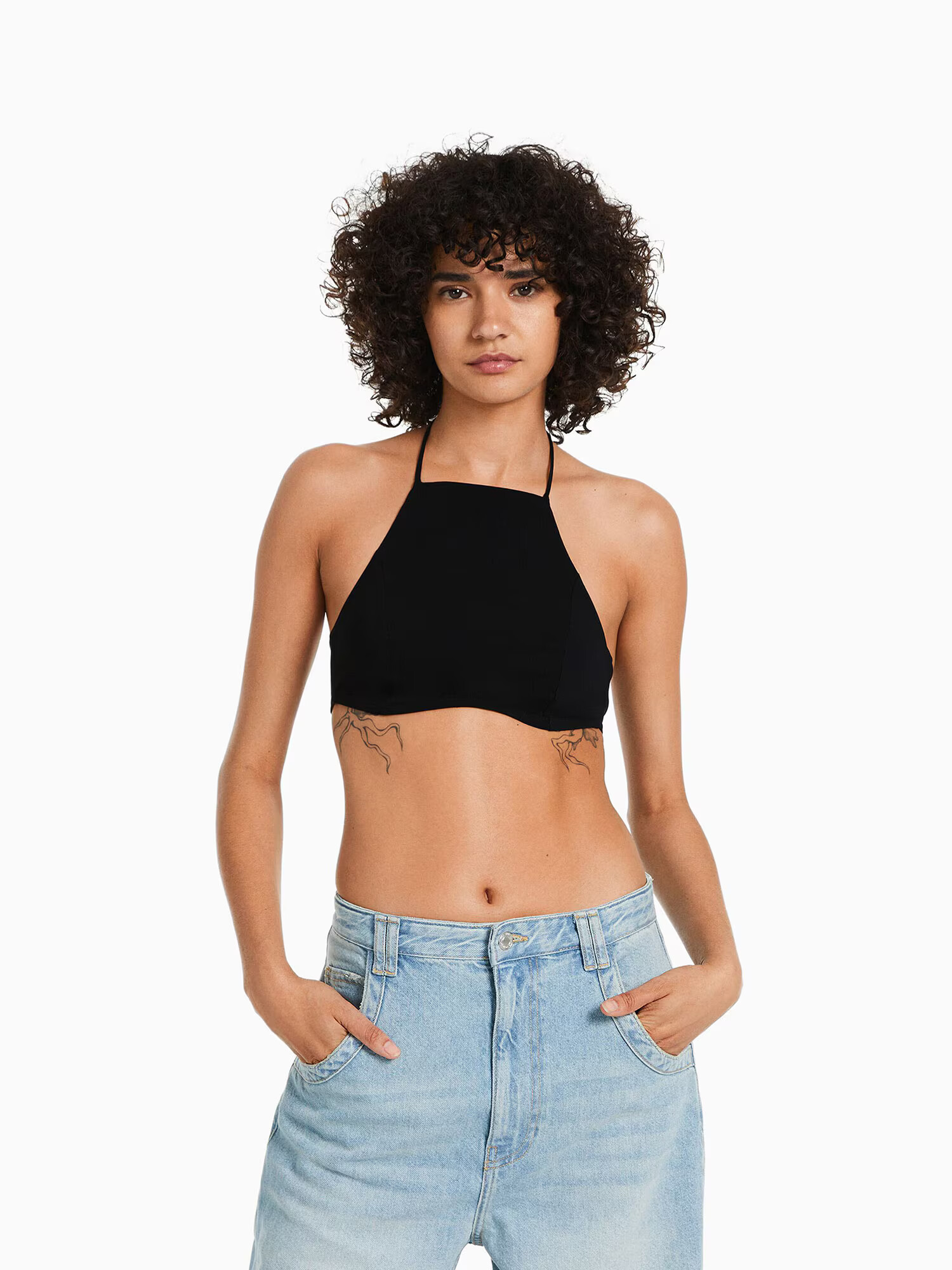 Bershka Top negru - Pled.ro