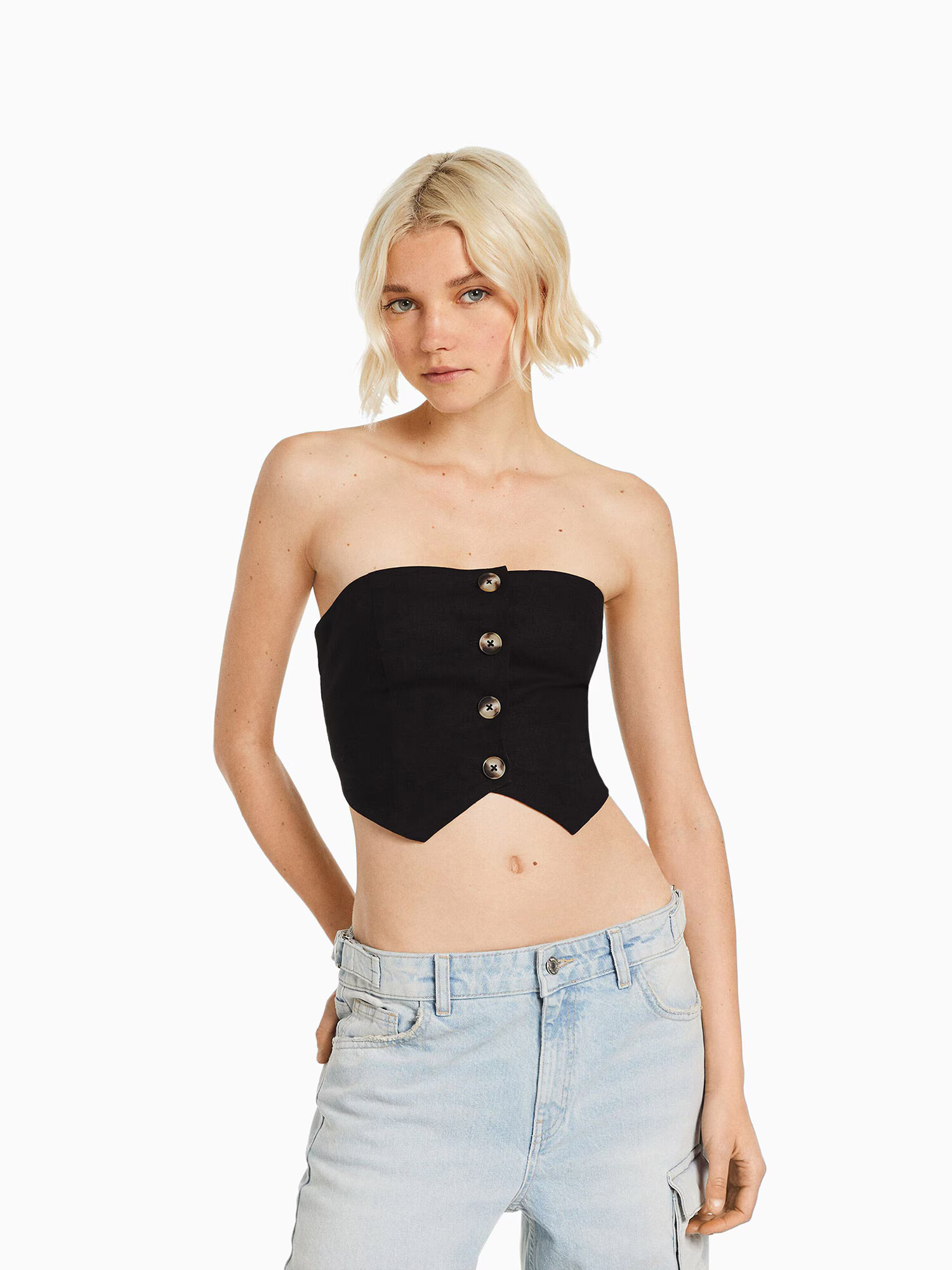 Bershka Top negru - Pled.ro