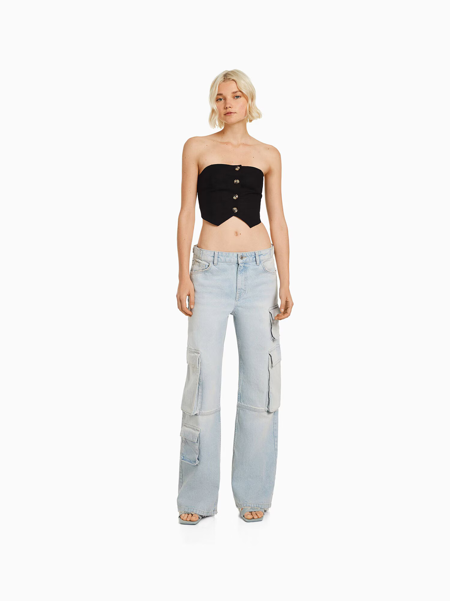 Bershka Top negru - Pled.ro