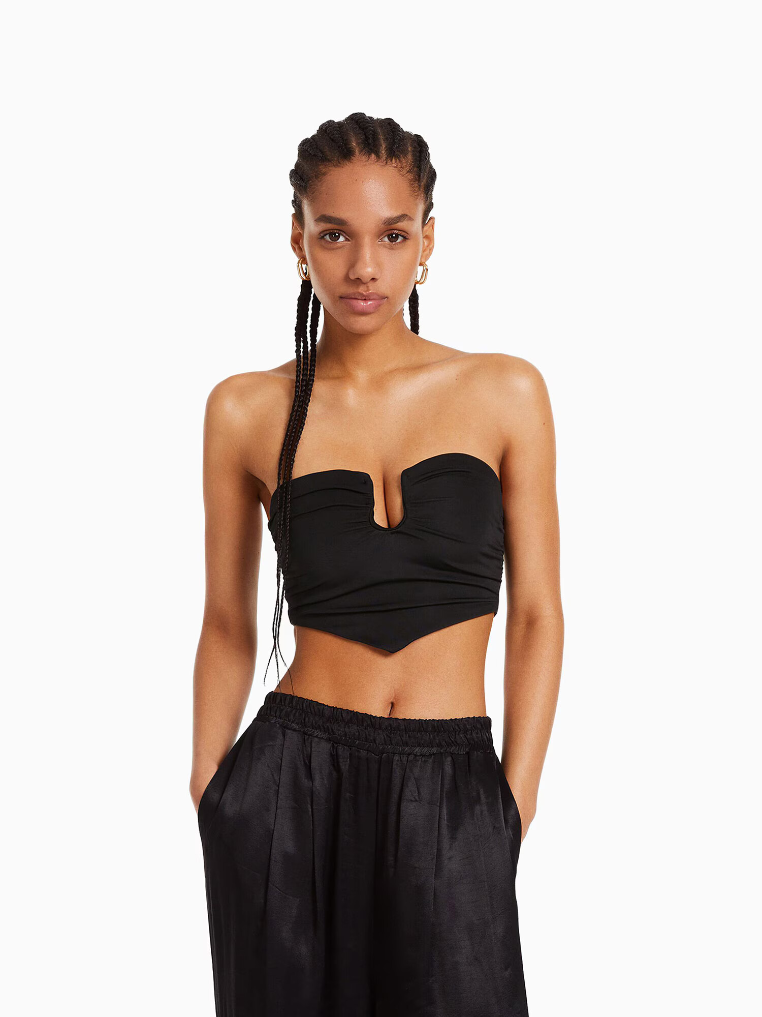 Bershka Top negru - Pled.ro