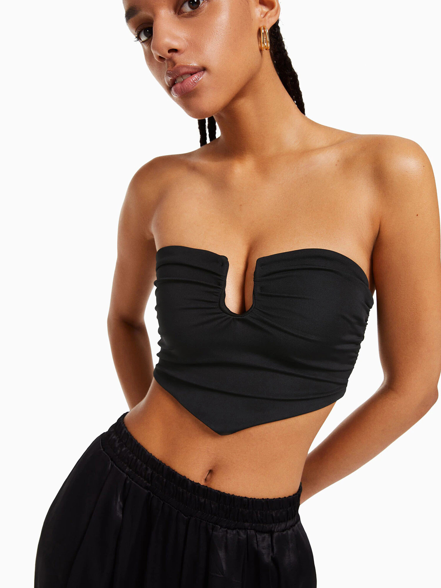 Bershka Top negru - Pled.ro