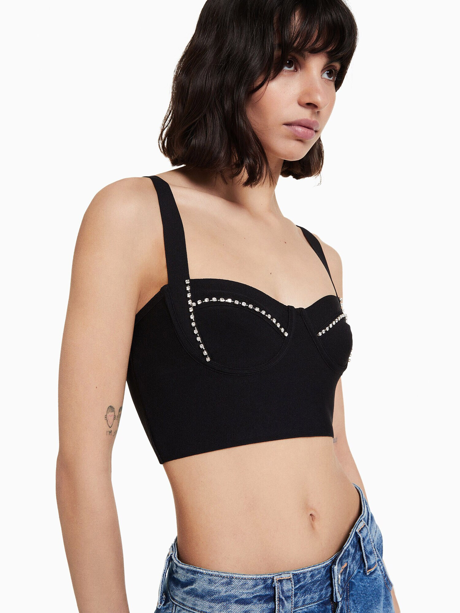 Bershka Top negru - Pled.ro