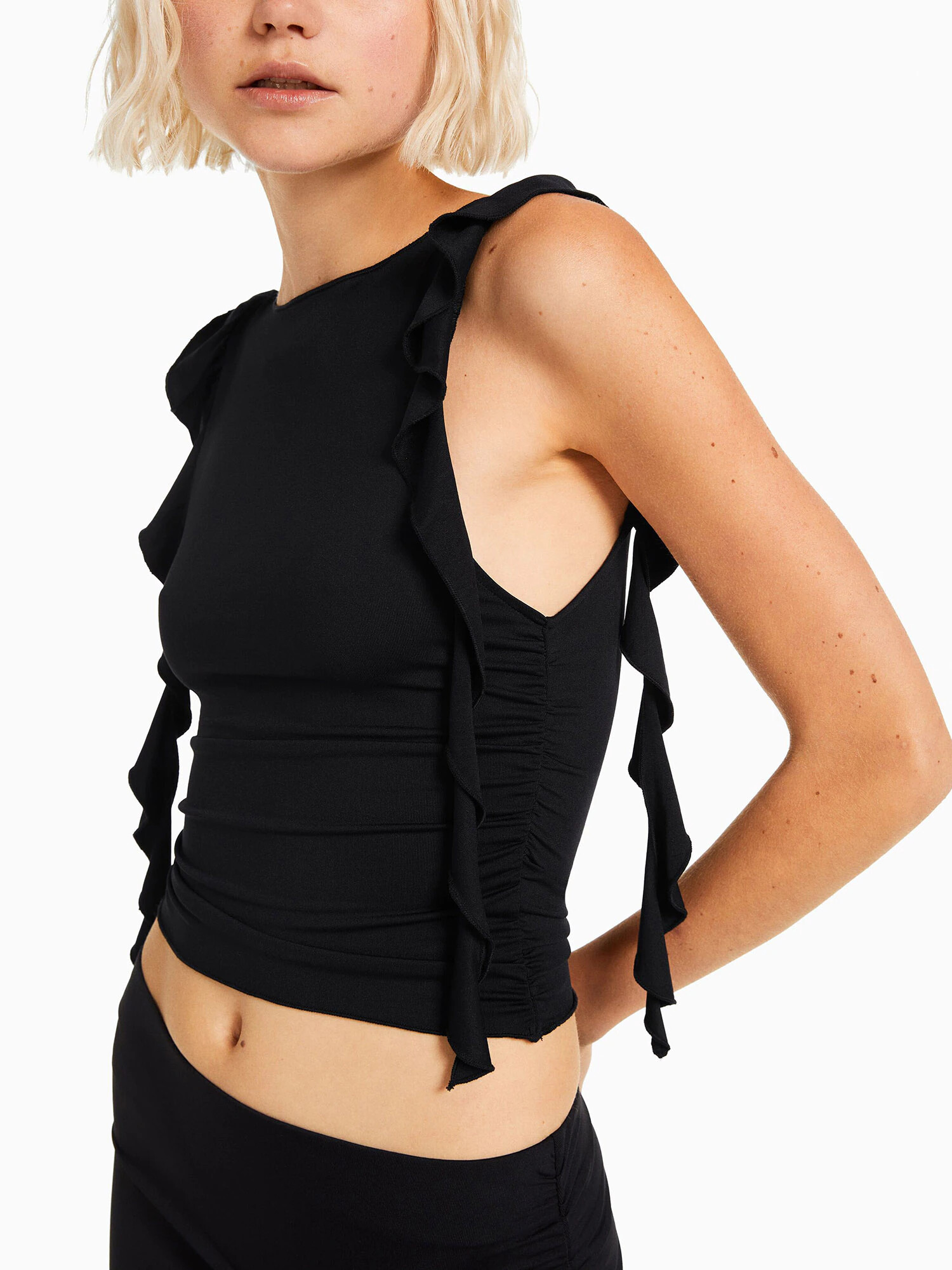 Bershka Top negru - Pled.ro