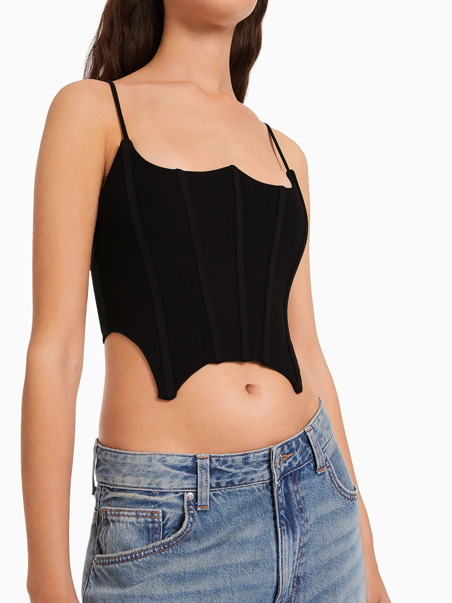 Bershka Top negru - Pled.ro