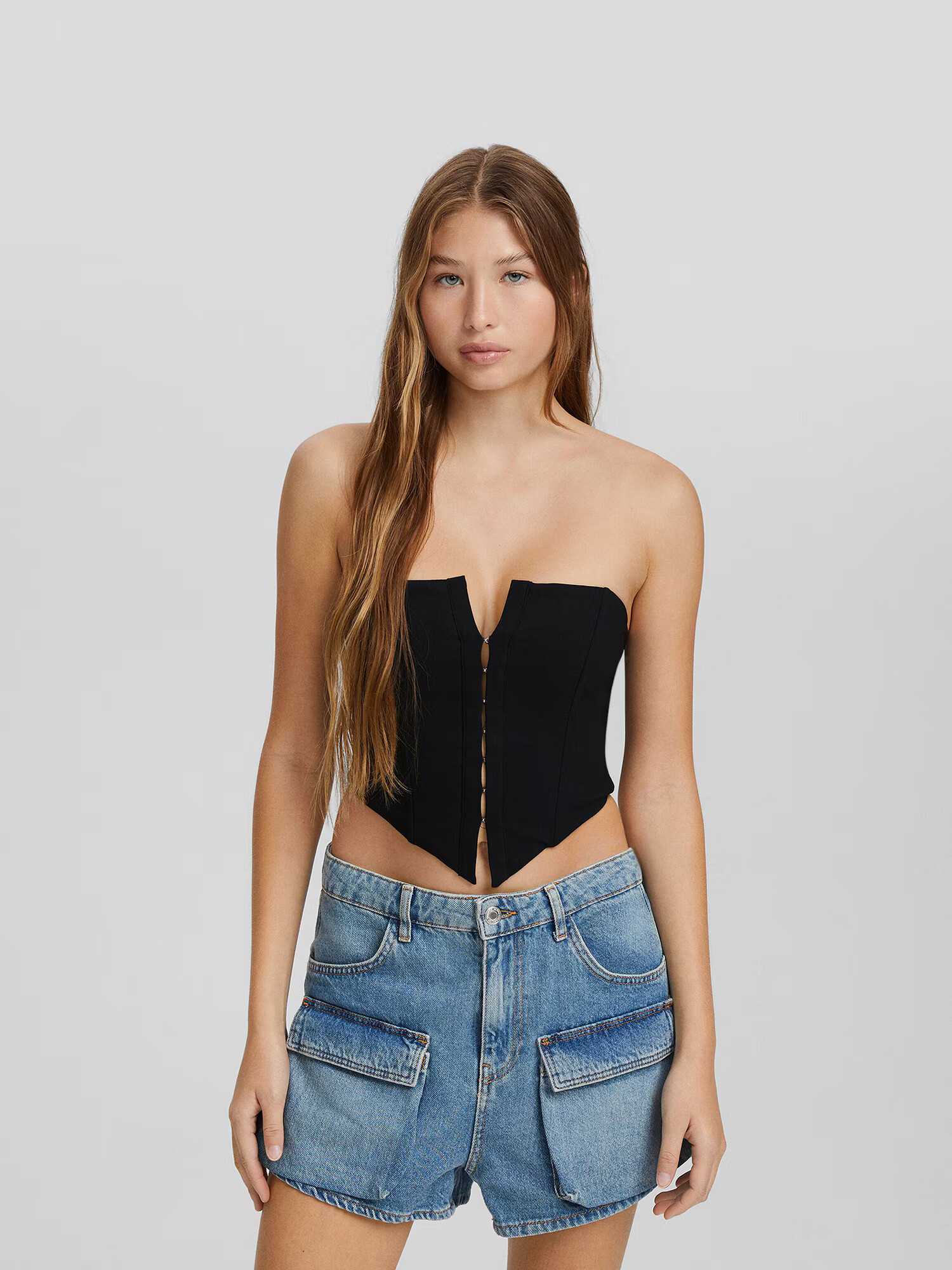 Bershka Top negru - Pled.ro