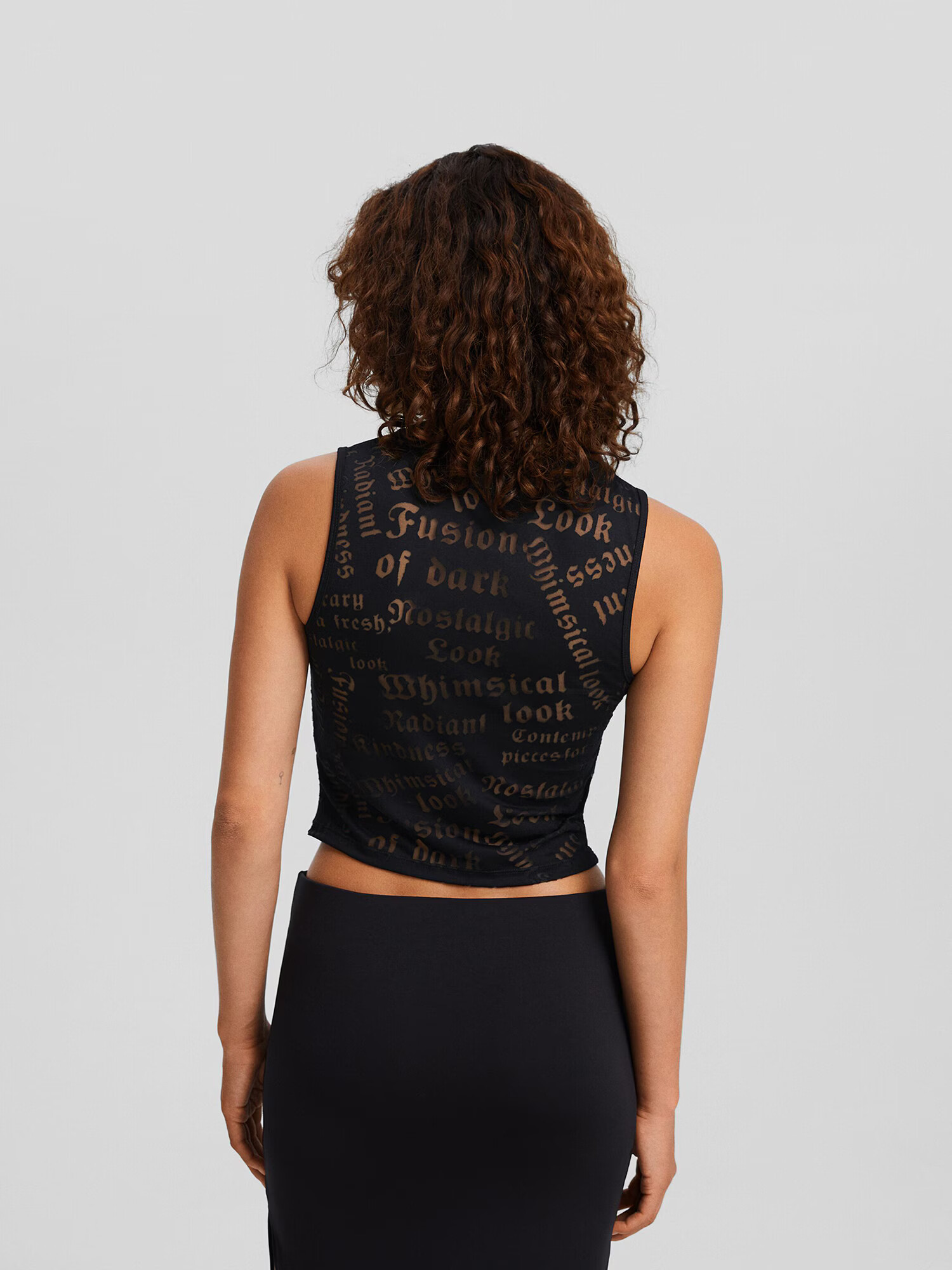 Bershka Top negru - Pled.ro