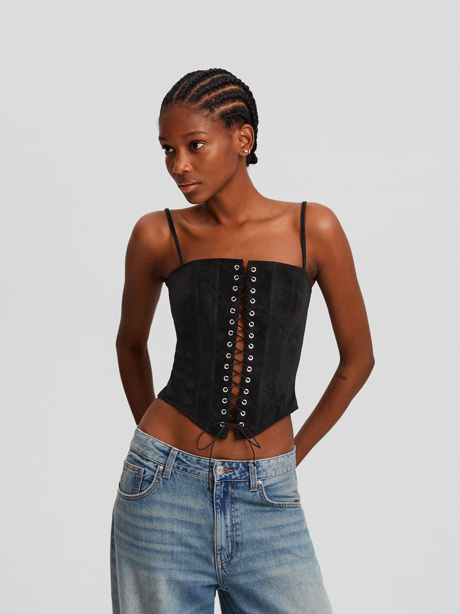 Bershka Top negru - Pled.ro