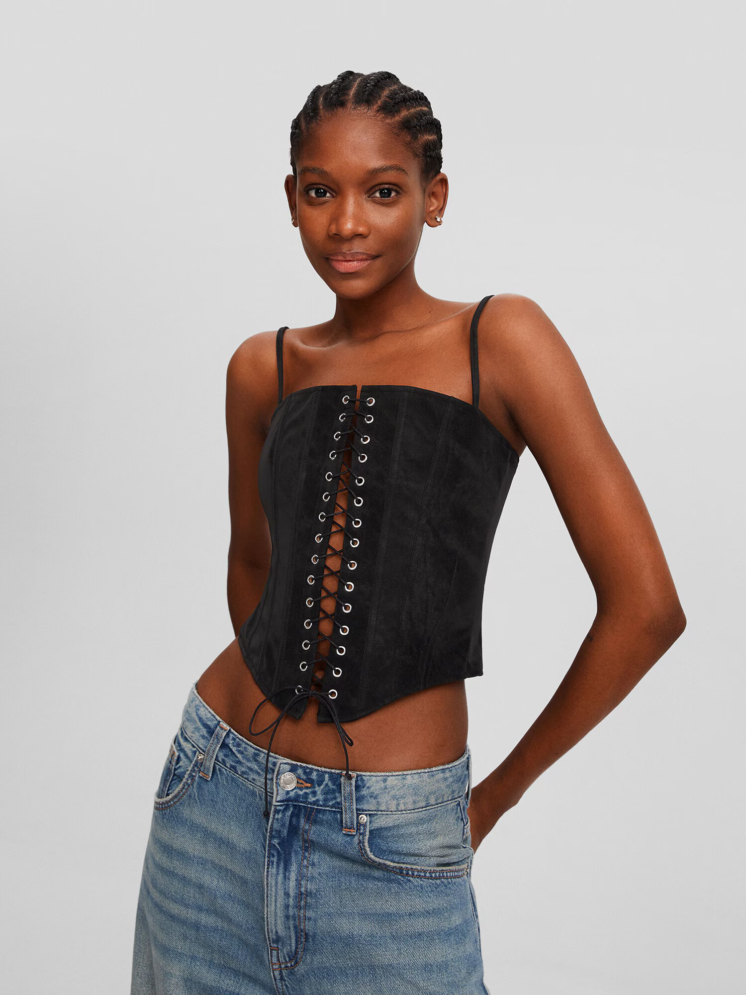 Bershka Top negru - Pled.ro