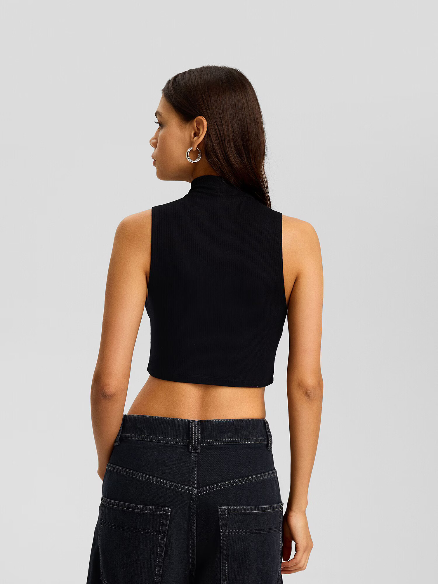 Bershka Top negru - Pled.ro