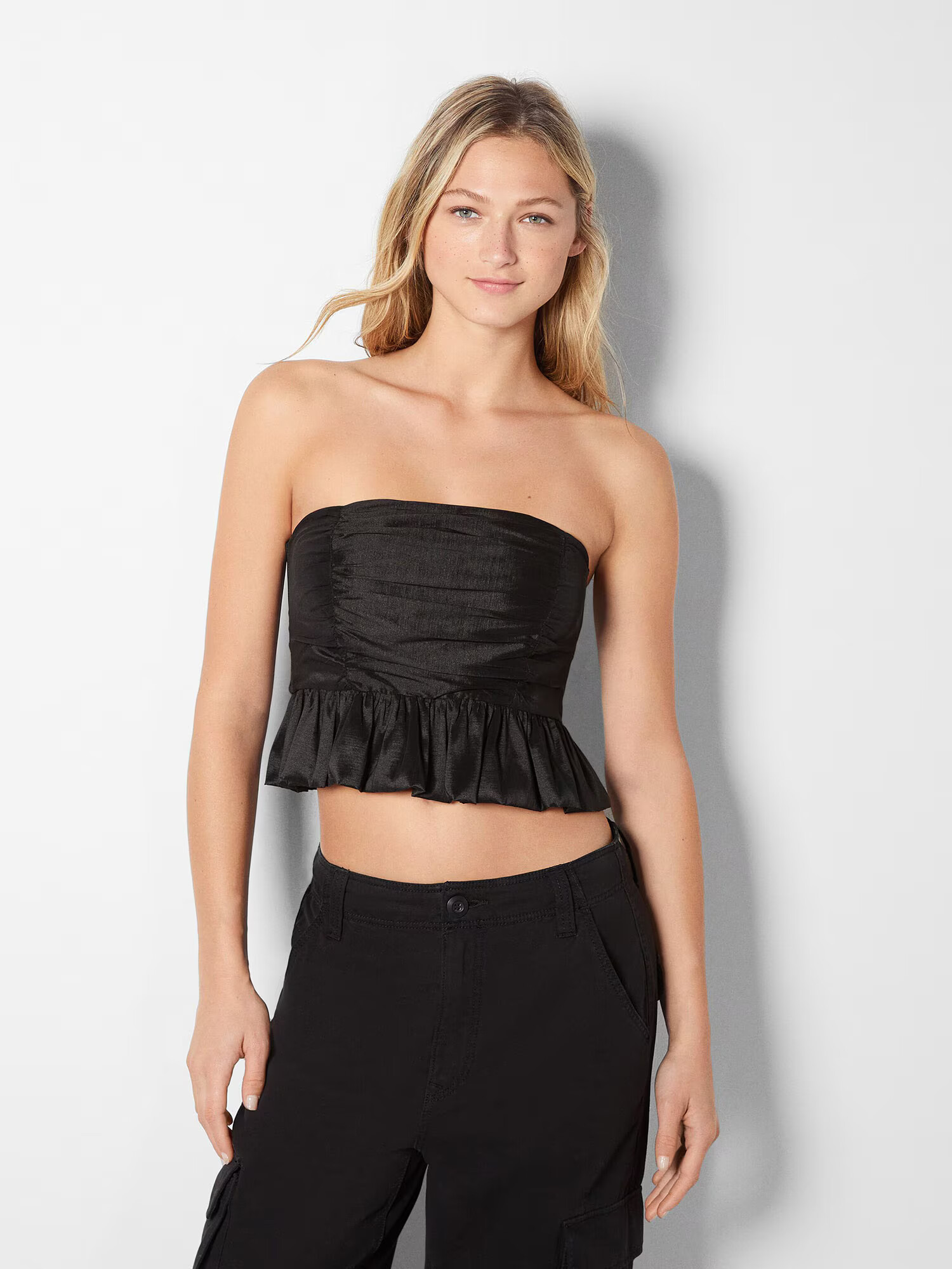 Bershka Top negru - Pled.ro