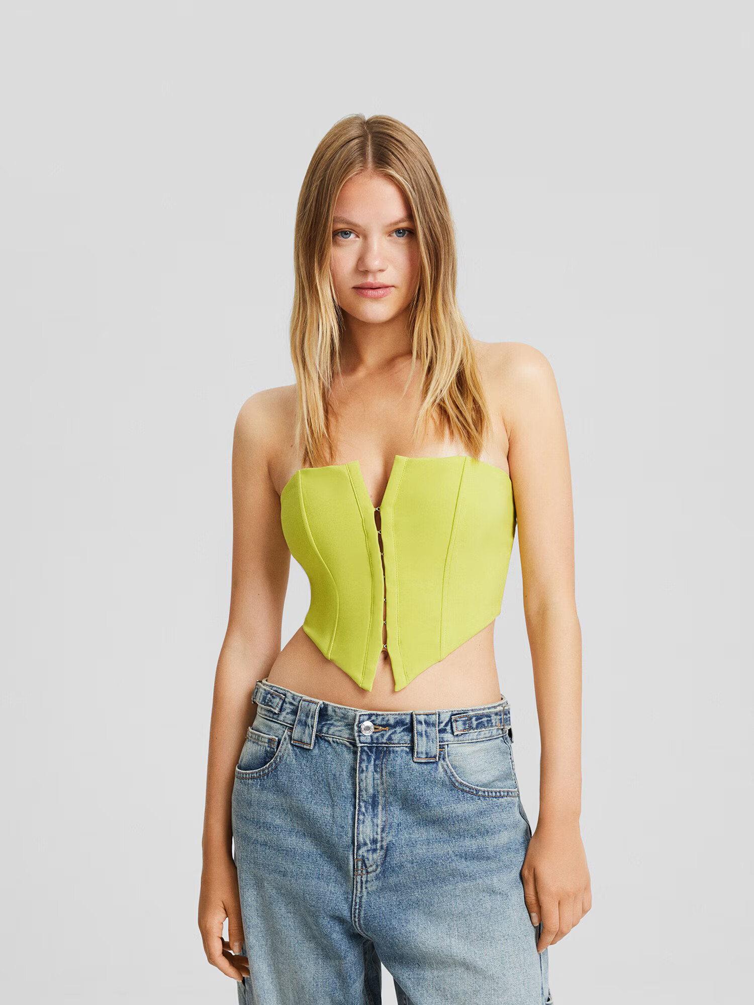 Bershka Top verde măr - Pled.ro